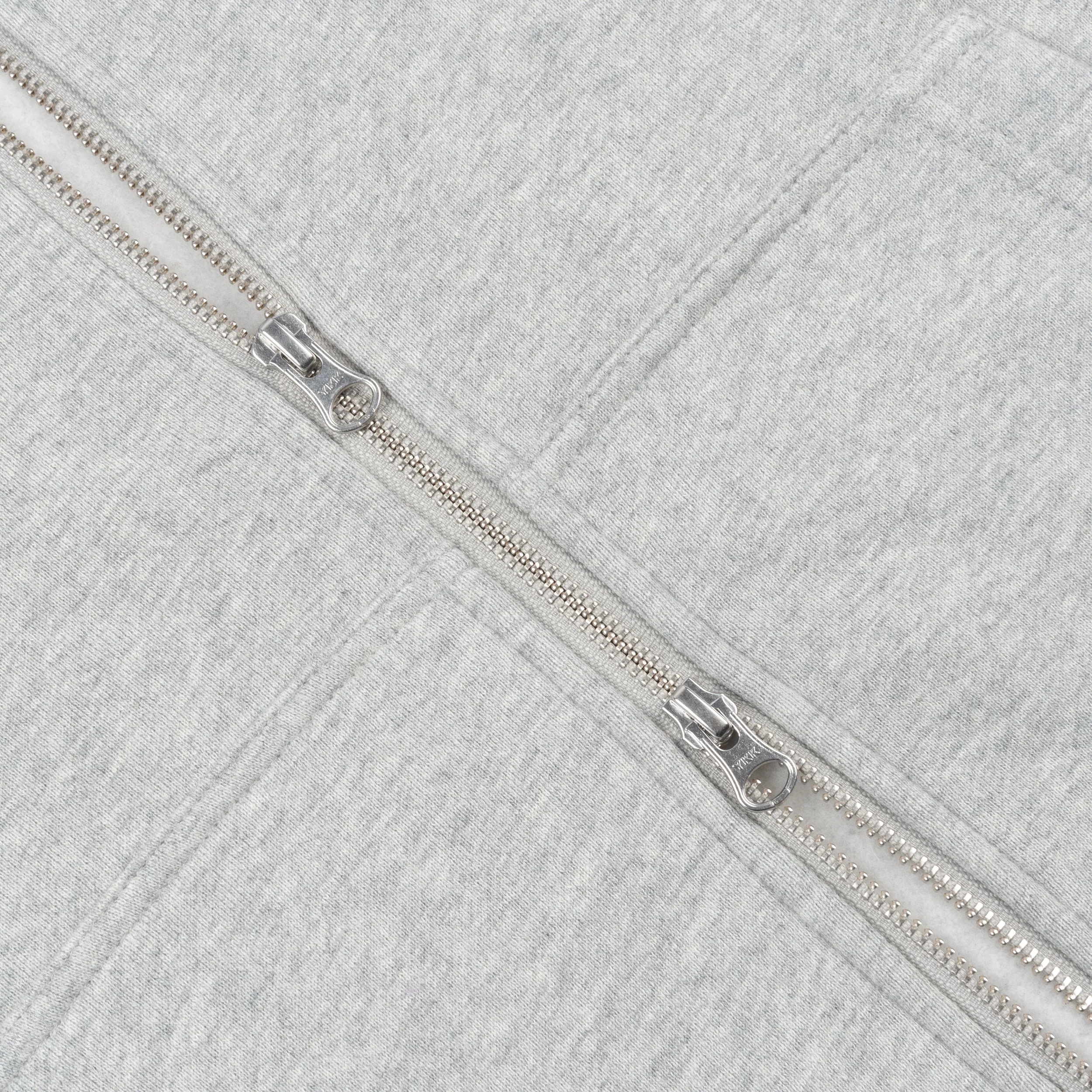 Cursive Zip Pullover, Heather Grey - Image 3