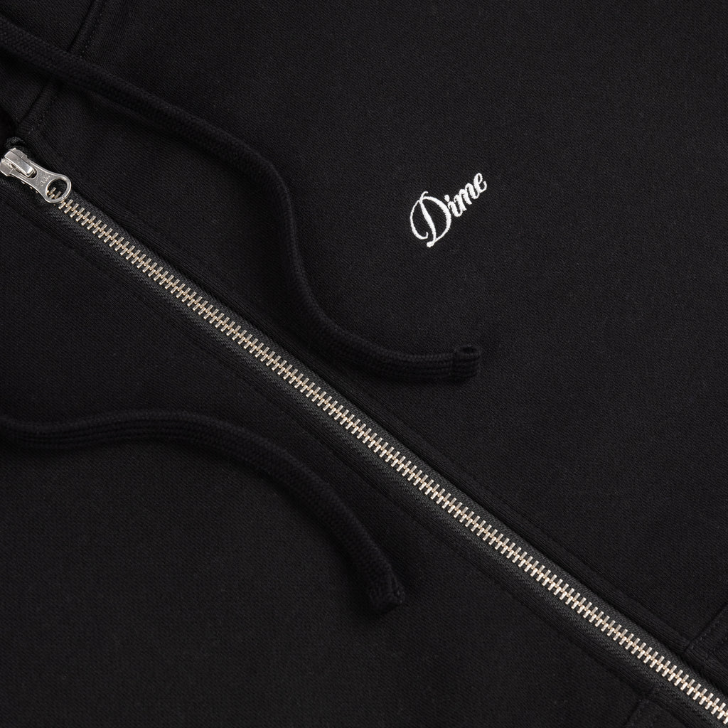 Cursive Zip-Thru Pullover Hood, Black - Image 2