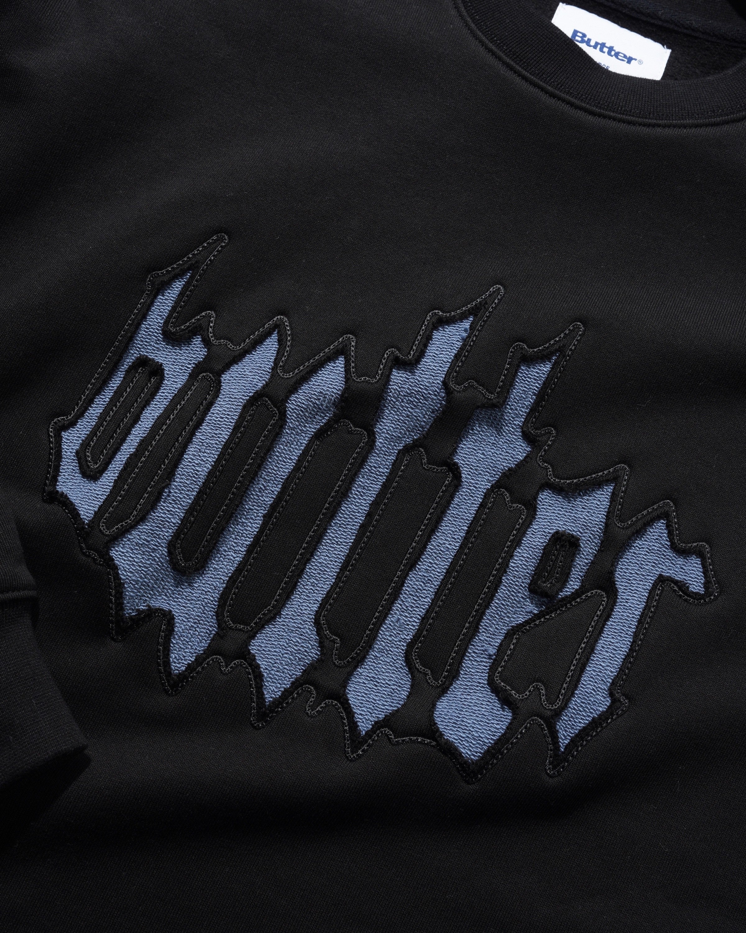 Cut Out Applique Crewneck, Black - Image 2
