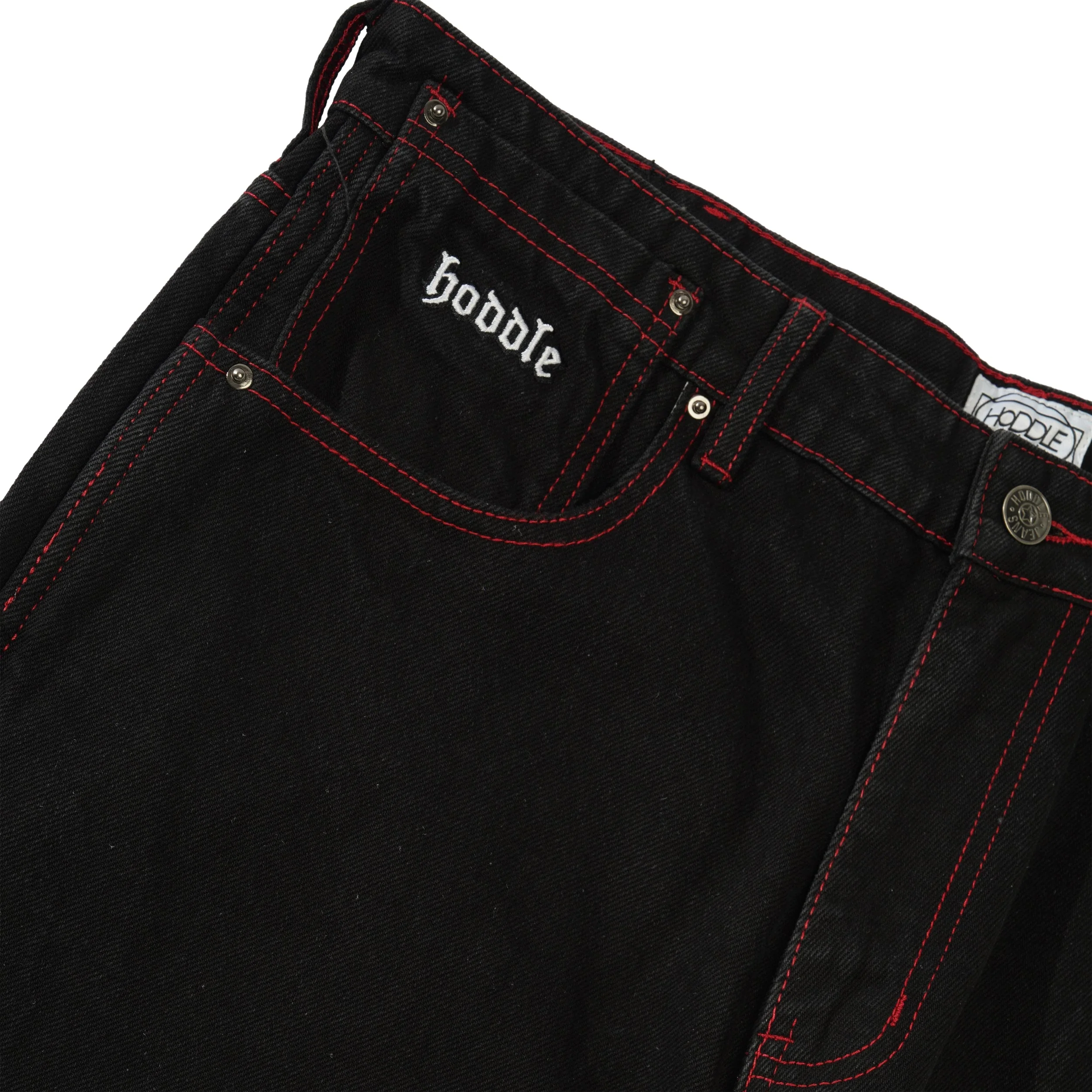 Denim Ranger Jeans, Black / Red Stitch - Image 3
