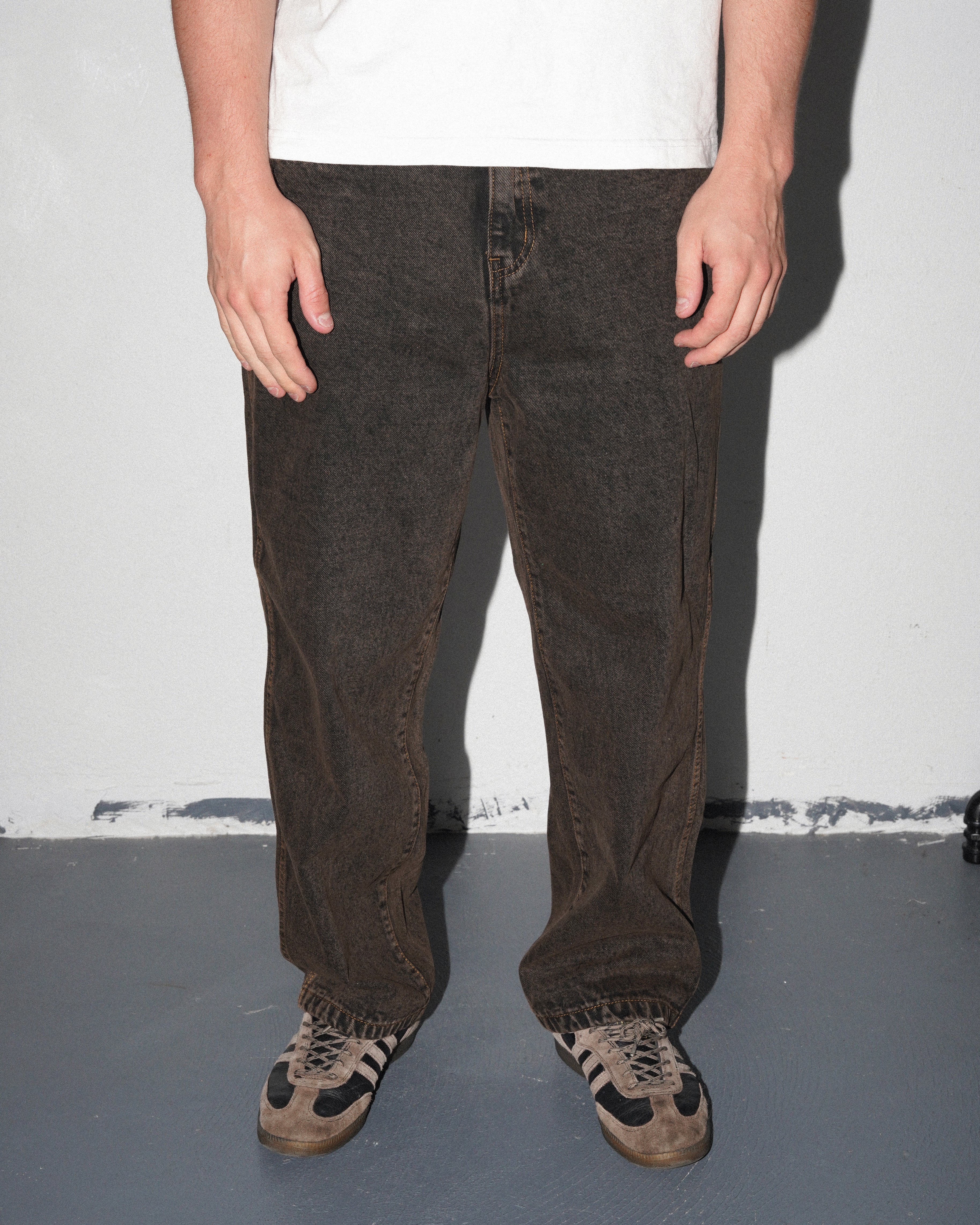 Denim Ranger Jeans, Brown Acid Wash - Image 3