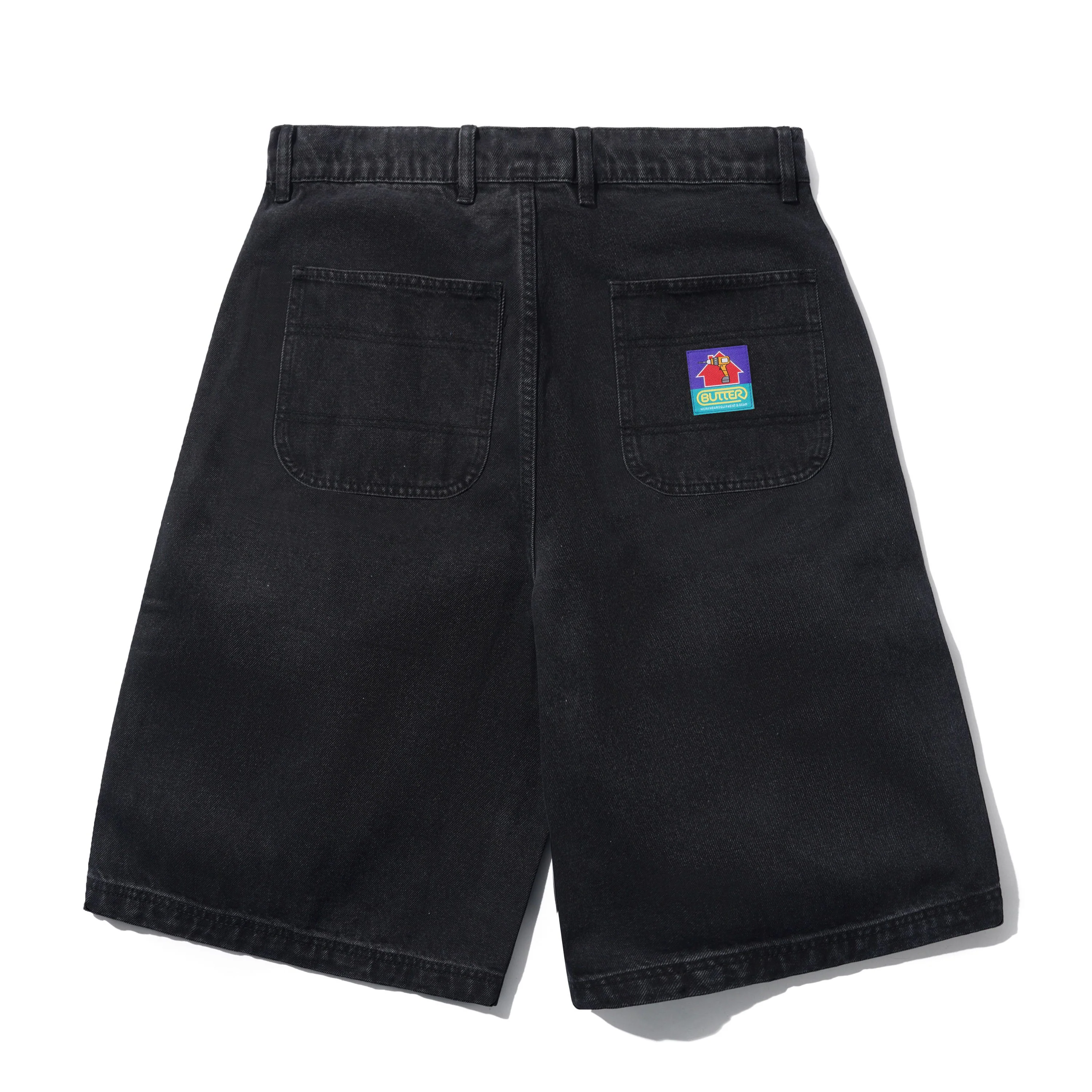 Denim Work Shorts, Black - Image 2