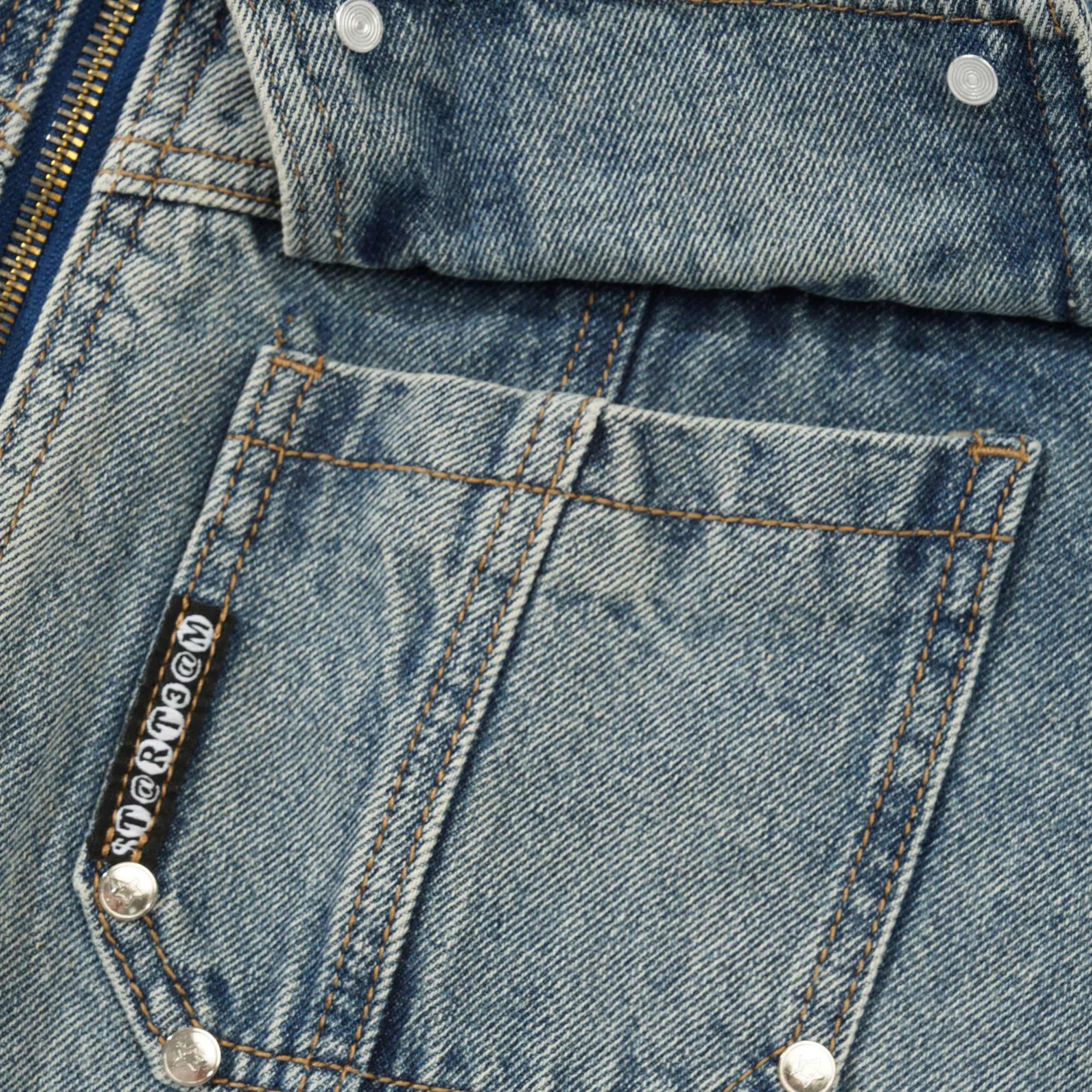 Denim Zip Up Jacket, Blue - Image 3