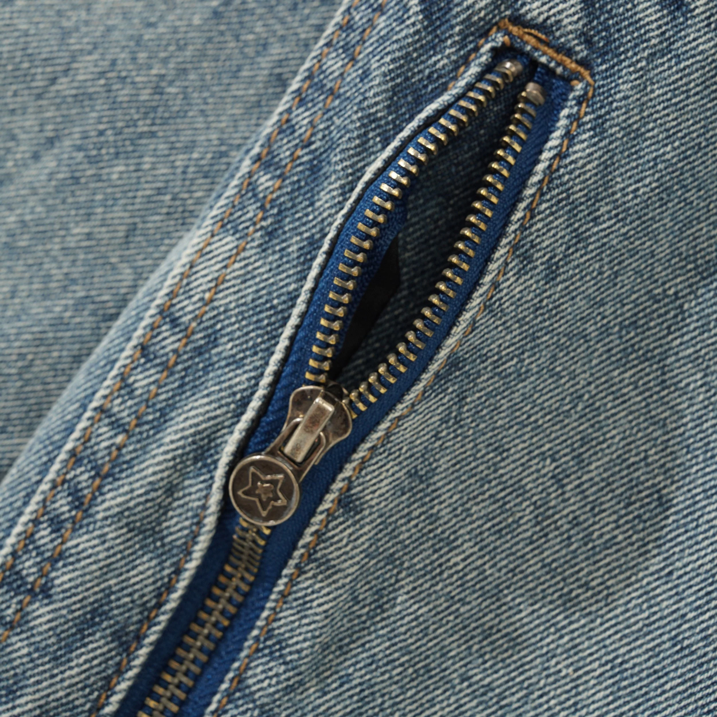 Denim Zip Up Jacket, Blue - Image 4