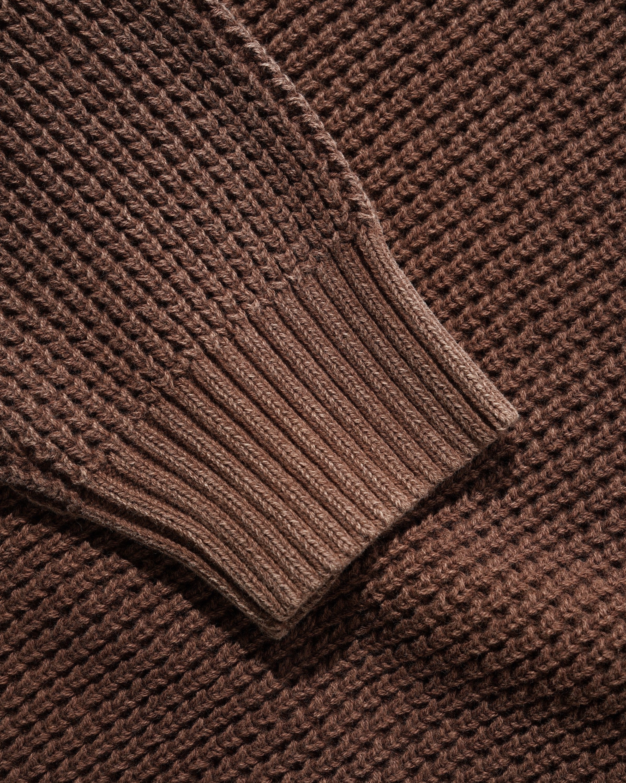 Distressed Waffle Knit Sweater, Washed Bark - Image 2