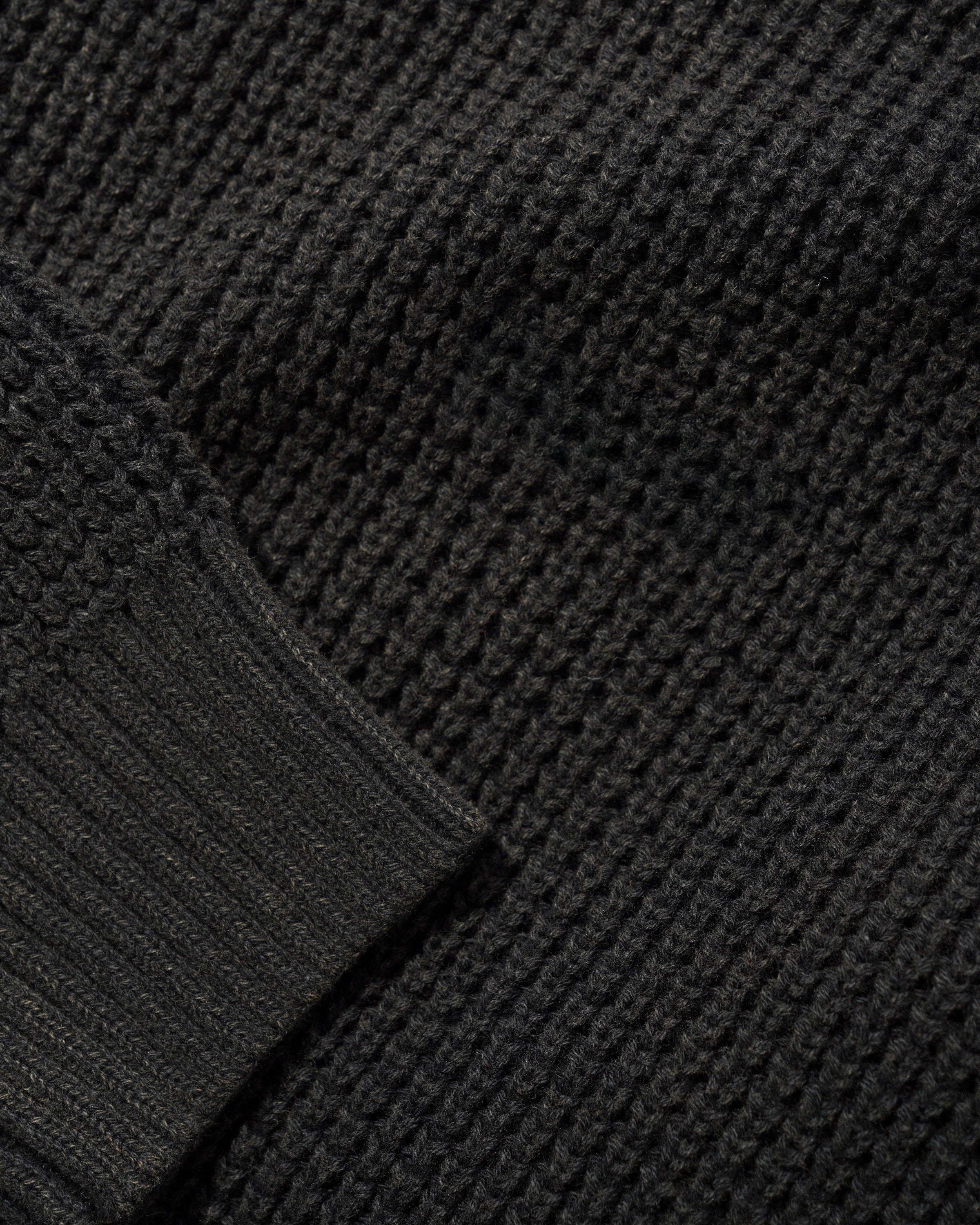 Distressed Waffle Knit Sweater, Washed Black - Image 2