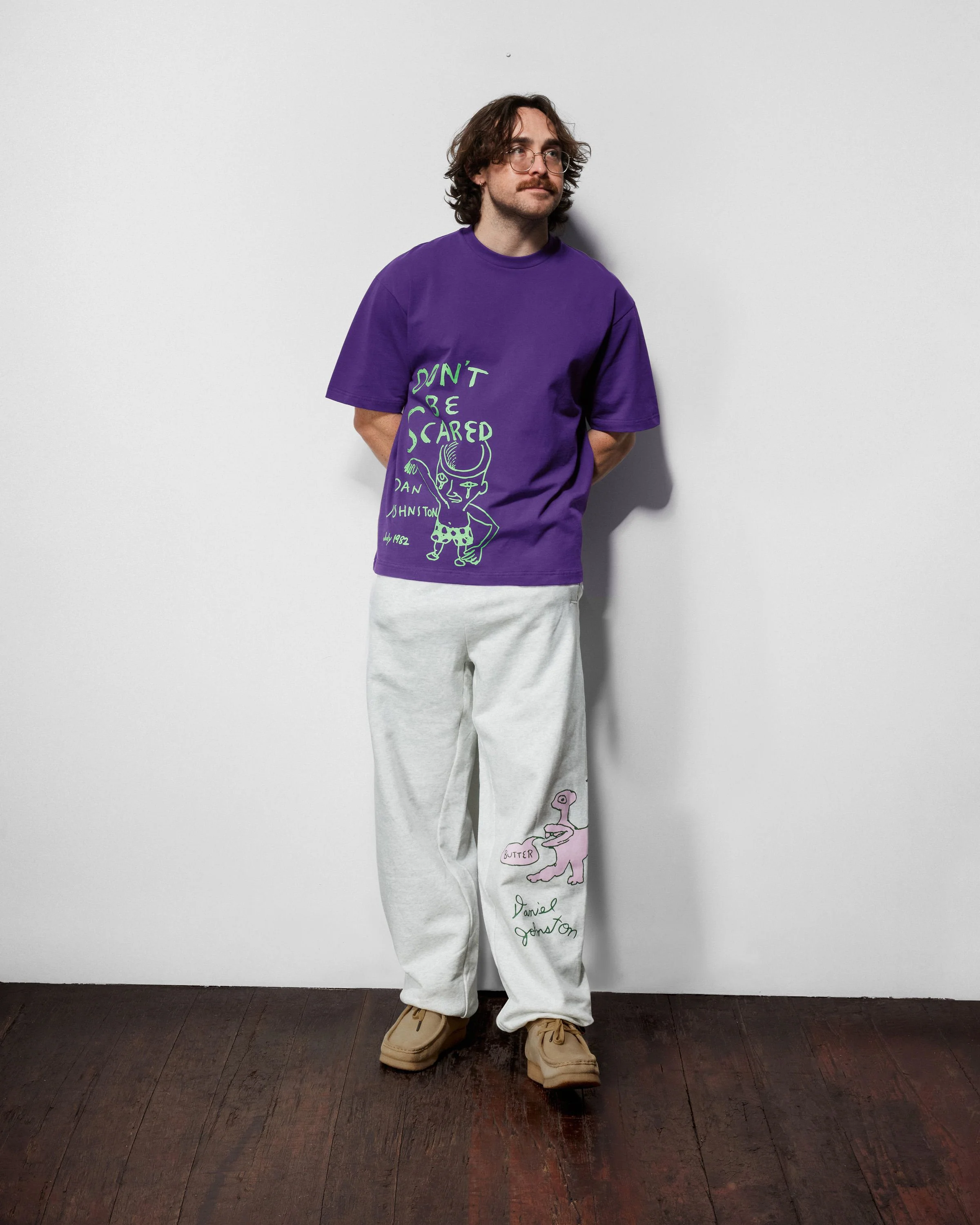 Don't Be Scared Tee, Grape - Image 2