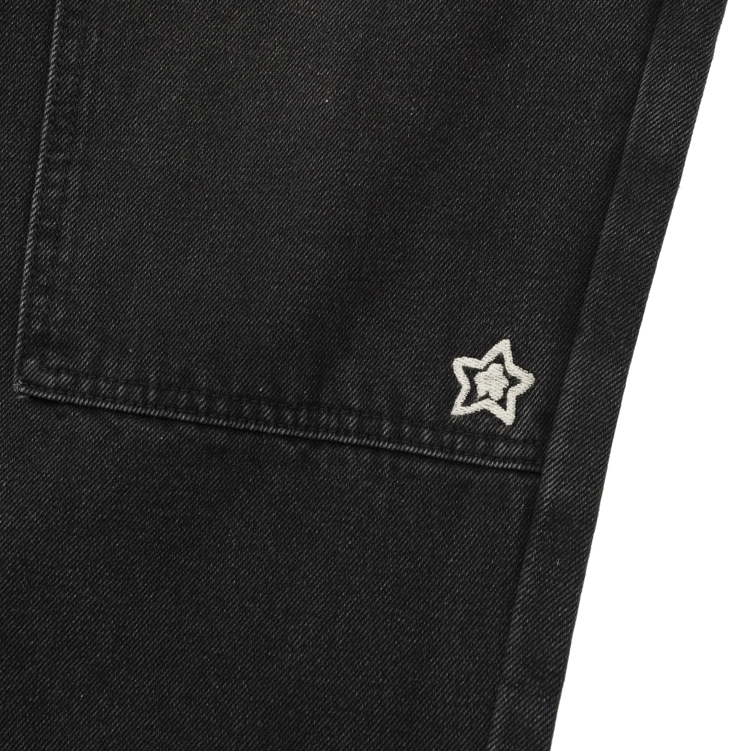 Double Knee Star Jeans, Black - Image 4