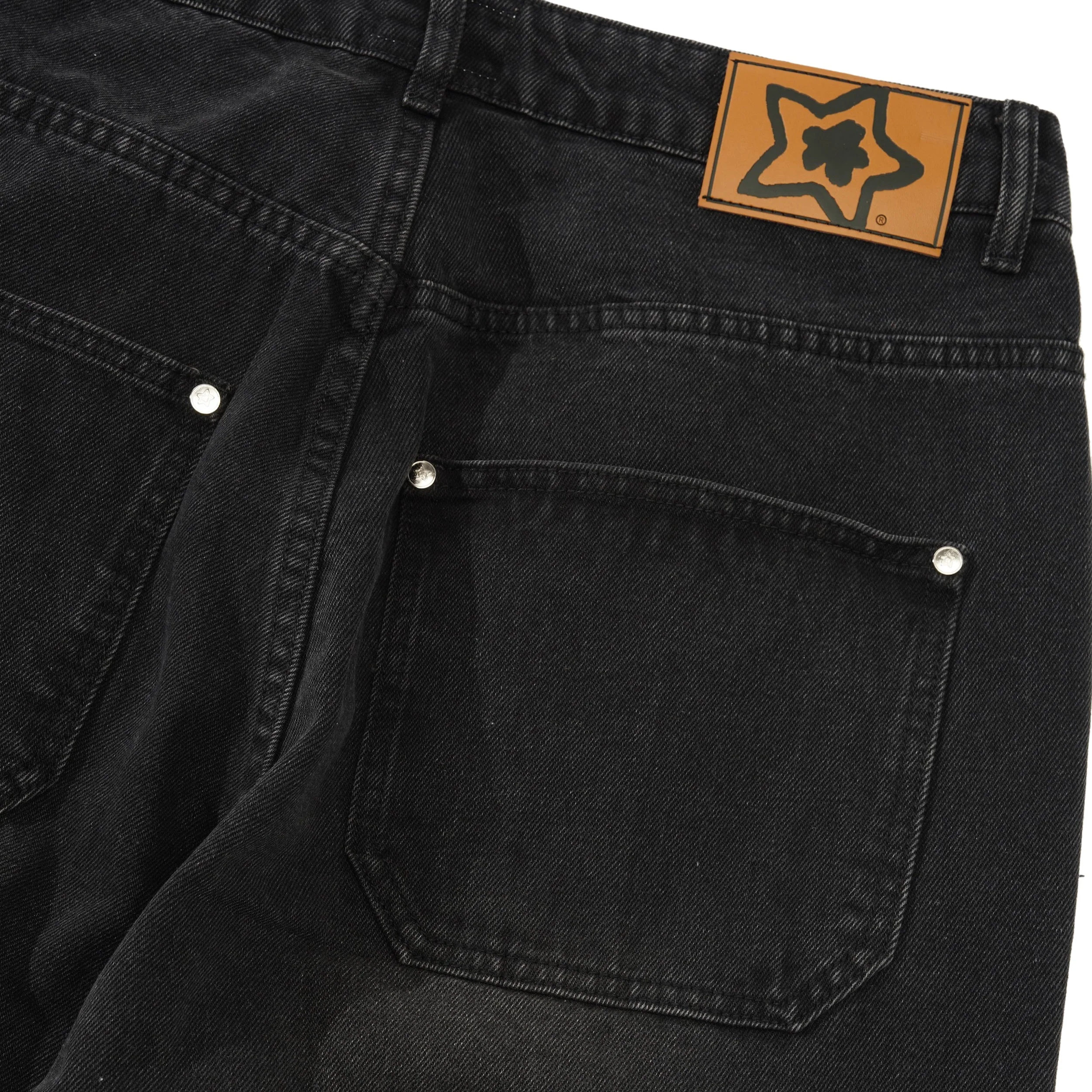 Double Knee Star Jeans, Black - Image 5