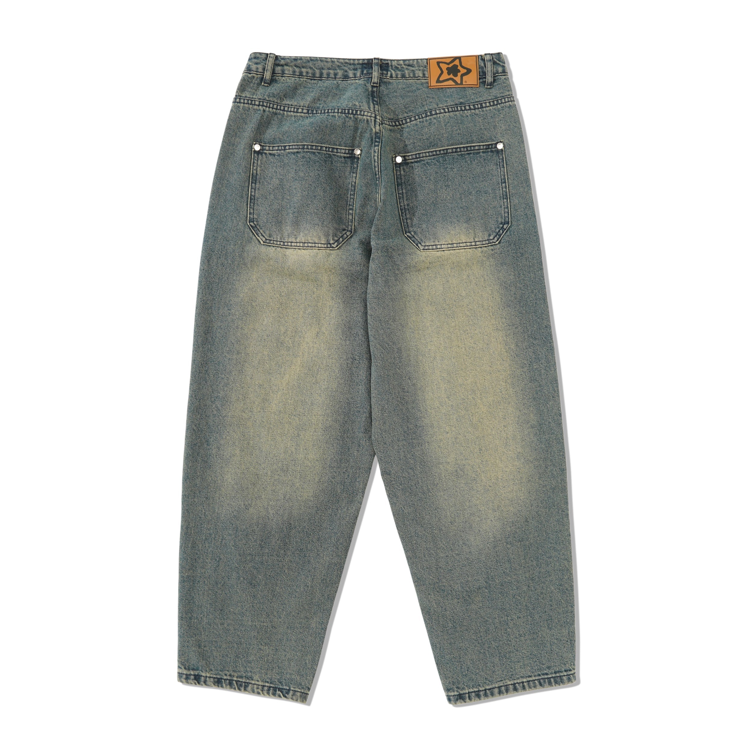 Double Knee Star Jeans, Blue - Image 2