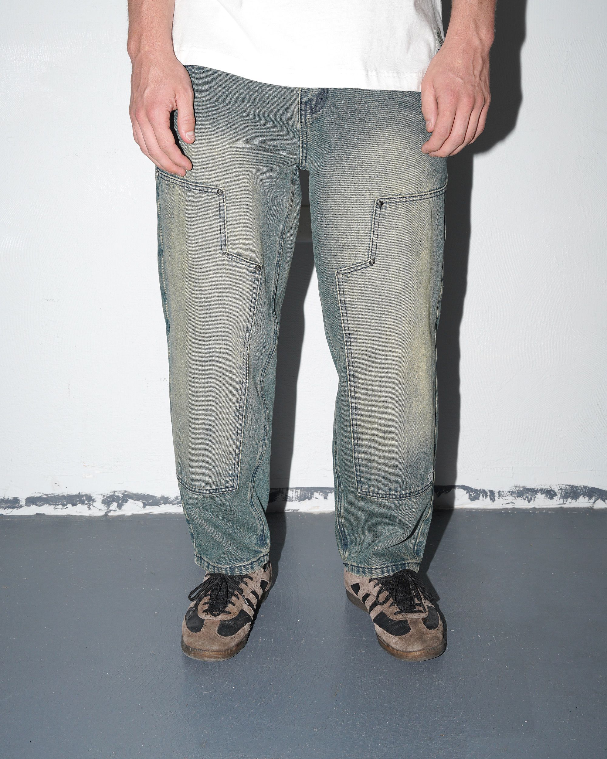 Double Knee Star Jeans, Blue - Image 5