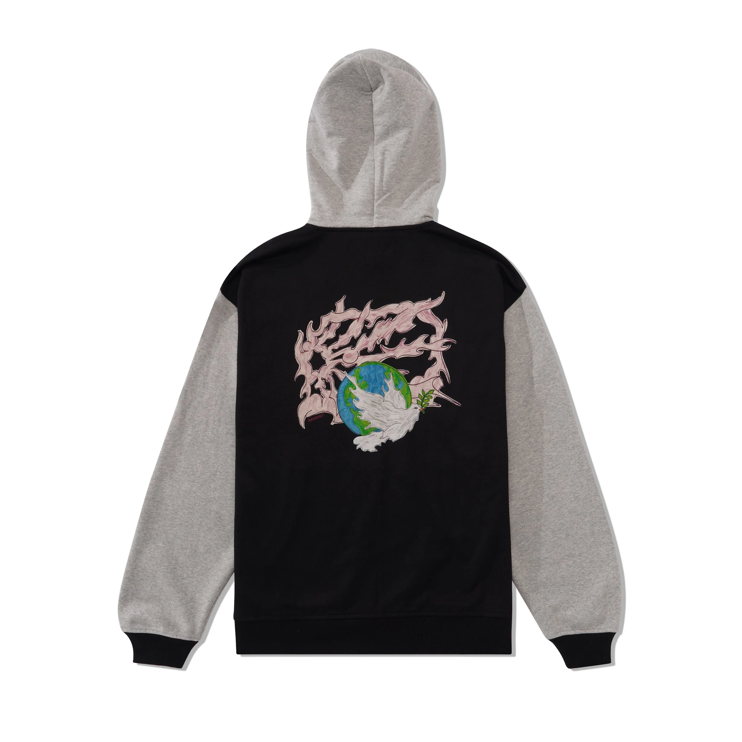 Dove Peace Zipped Pullover, Black - Image 2