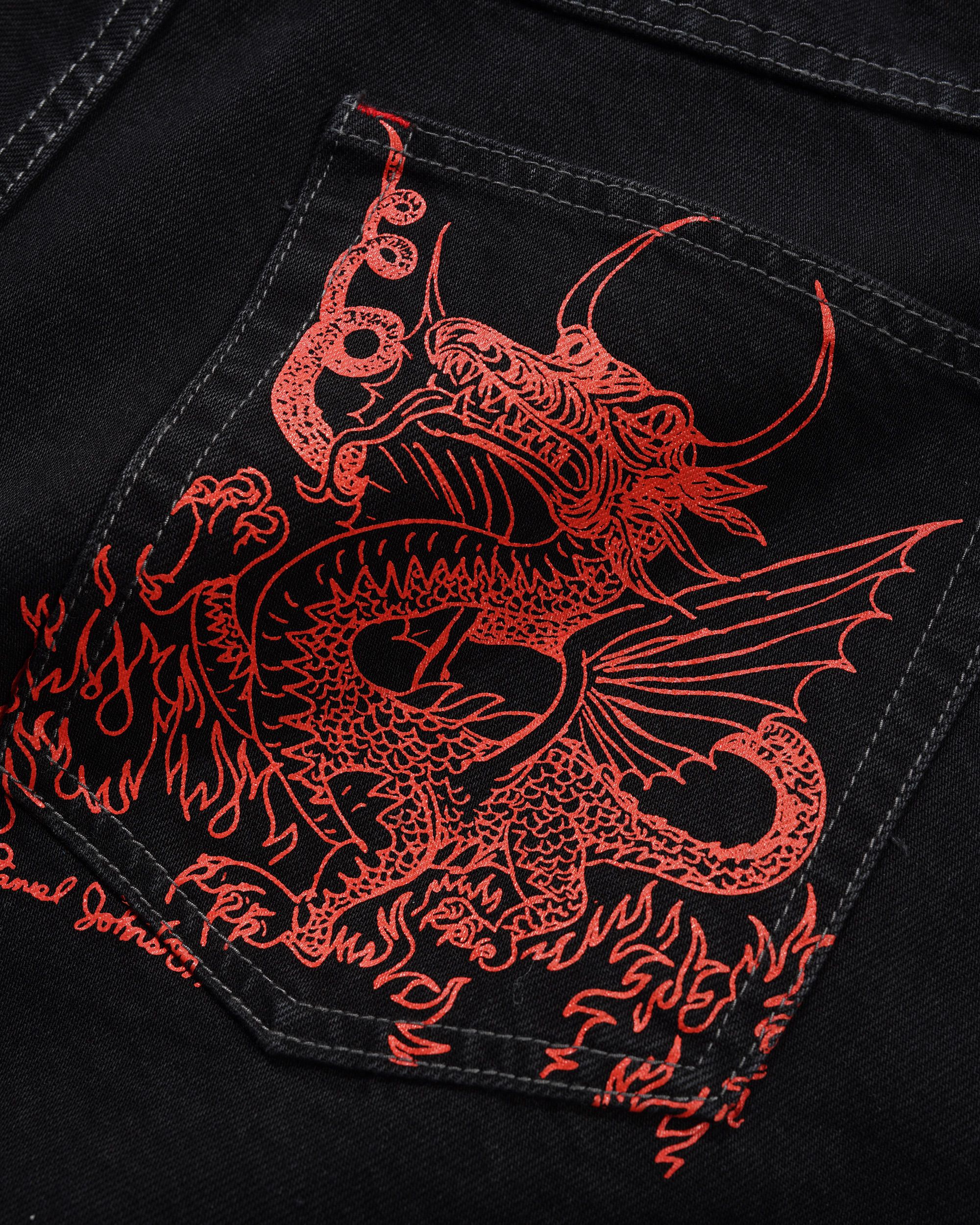 Dragon Denim Shorts, Washed Black - Image 4