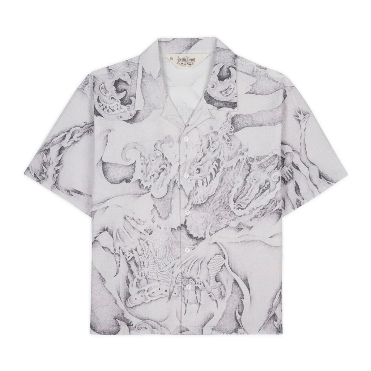 Dragonspeaker Seersucker Short Sleeve Shirt, White Multi