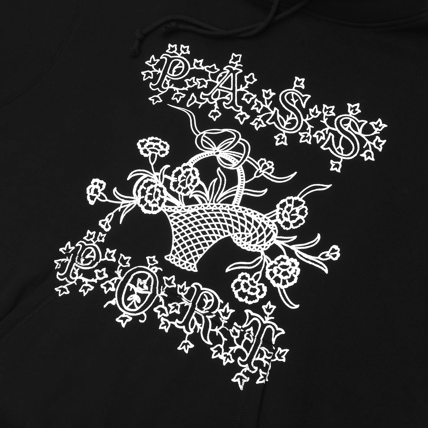 Edible Flowers Pullover Hood, Black - Image 2