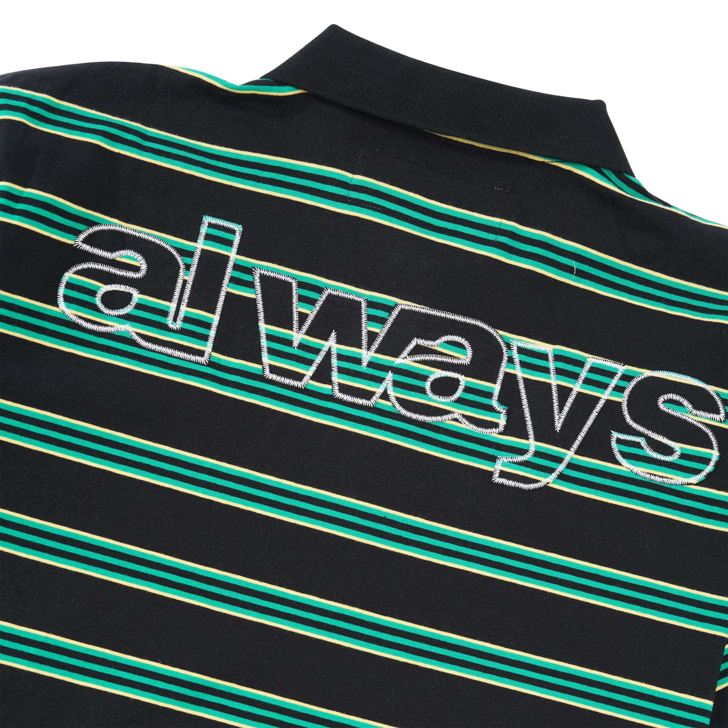 Educated Applique Polo Shirt, Black / Green - Image 4