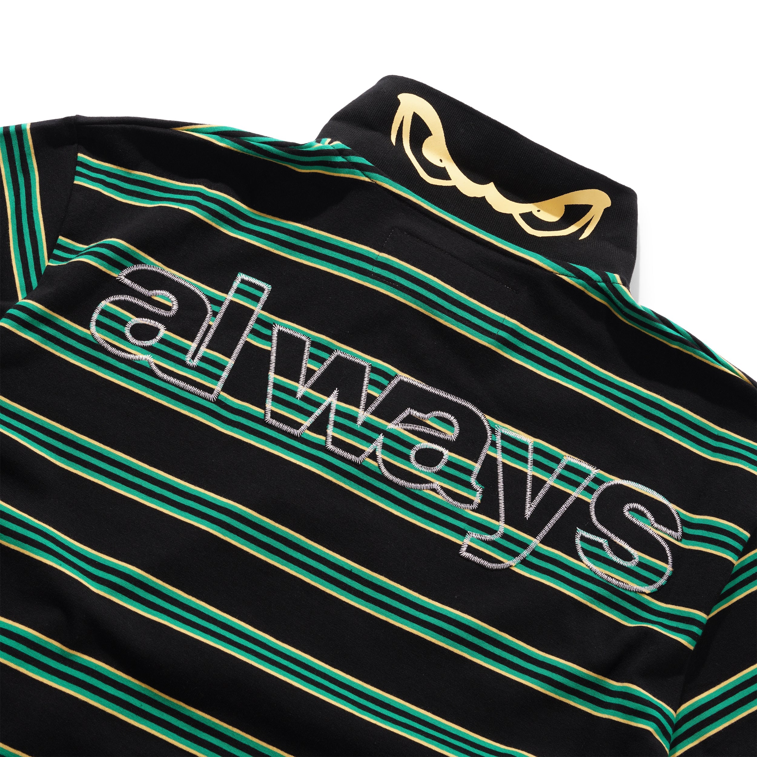 Educated Applique Polo Shirt, Black / Green - Image 5