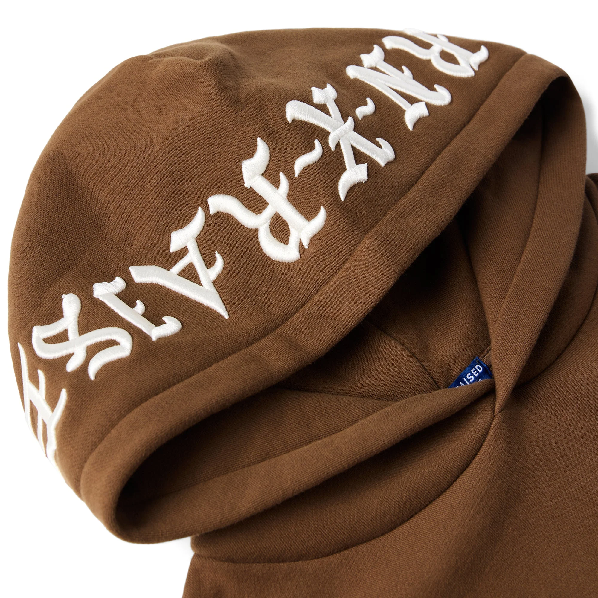 Embroidered Pullover Hood, Walnut / Cream - Image 3