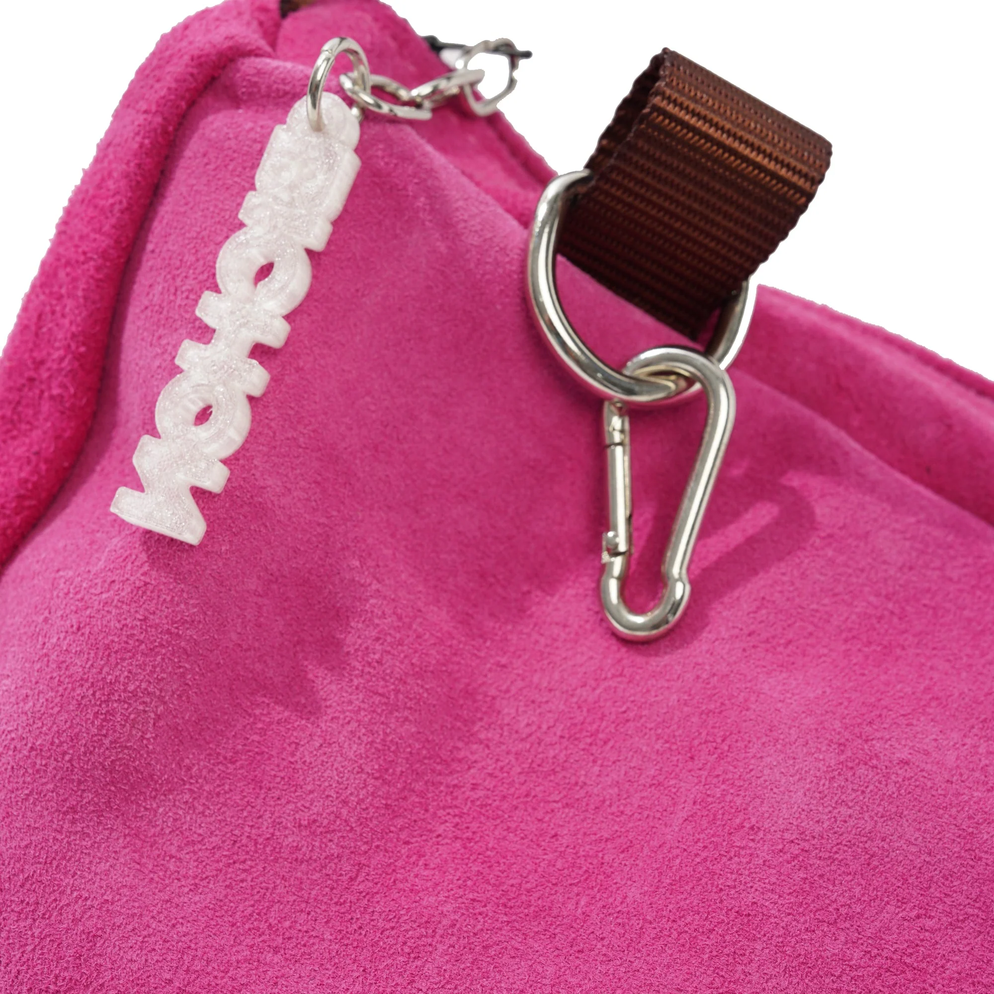 Everyday Suede Slouch Bag, Pink - Image 2