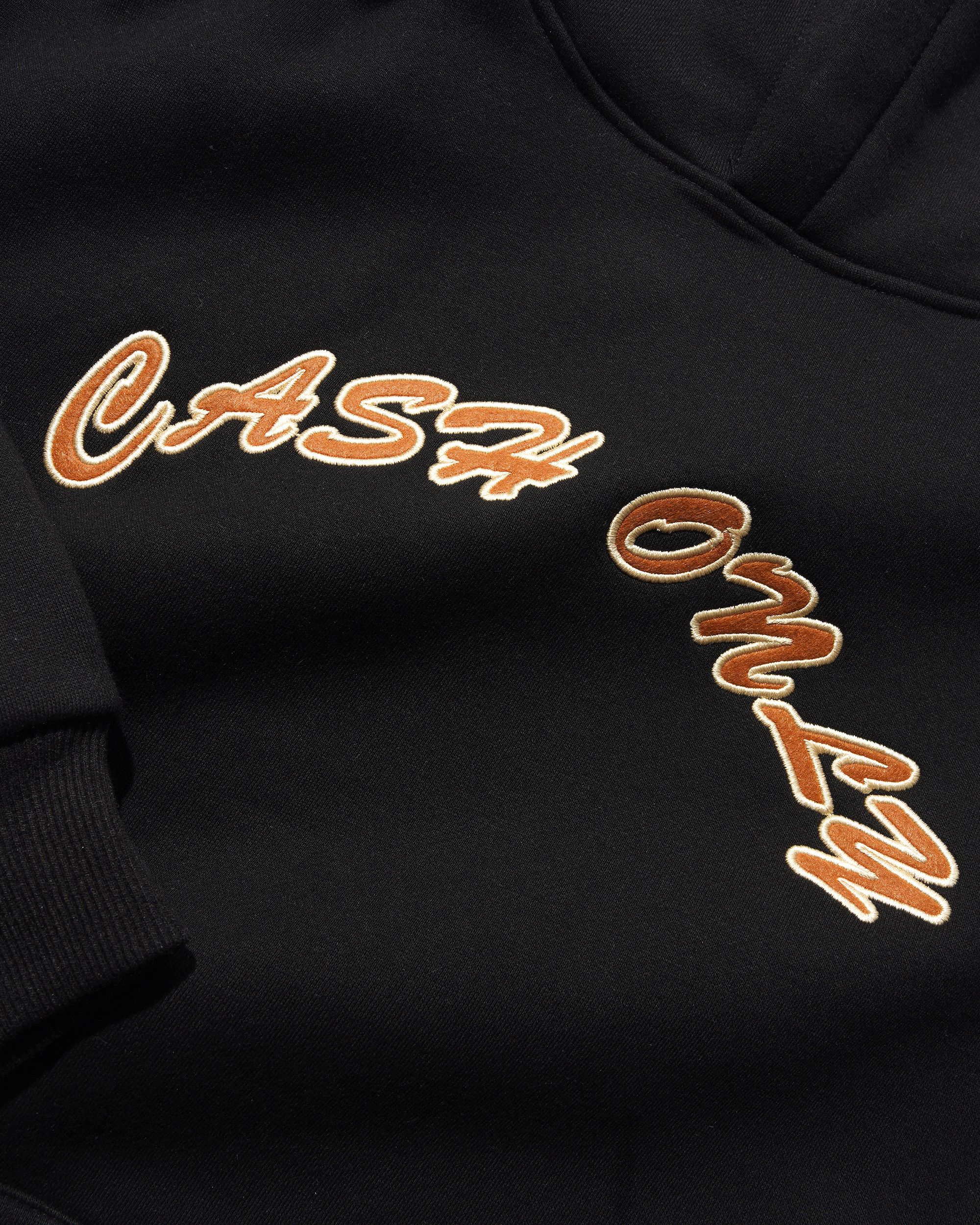 Felt Applique Logo Pullover Hood, Black - Image 2