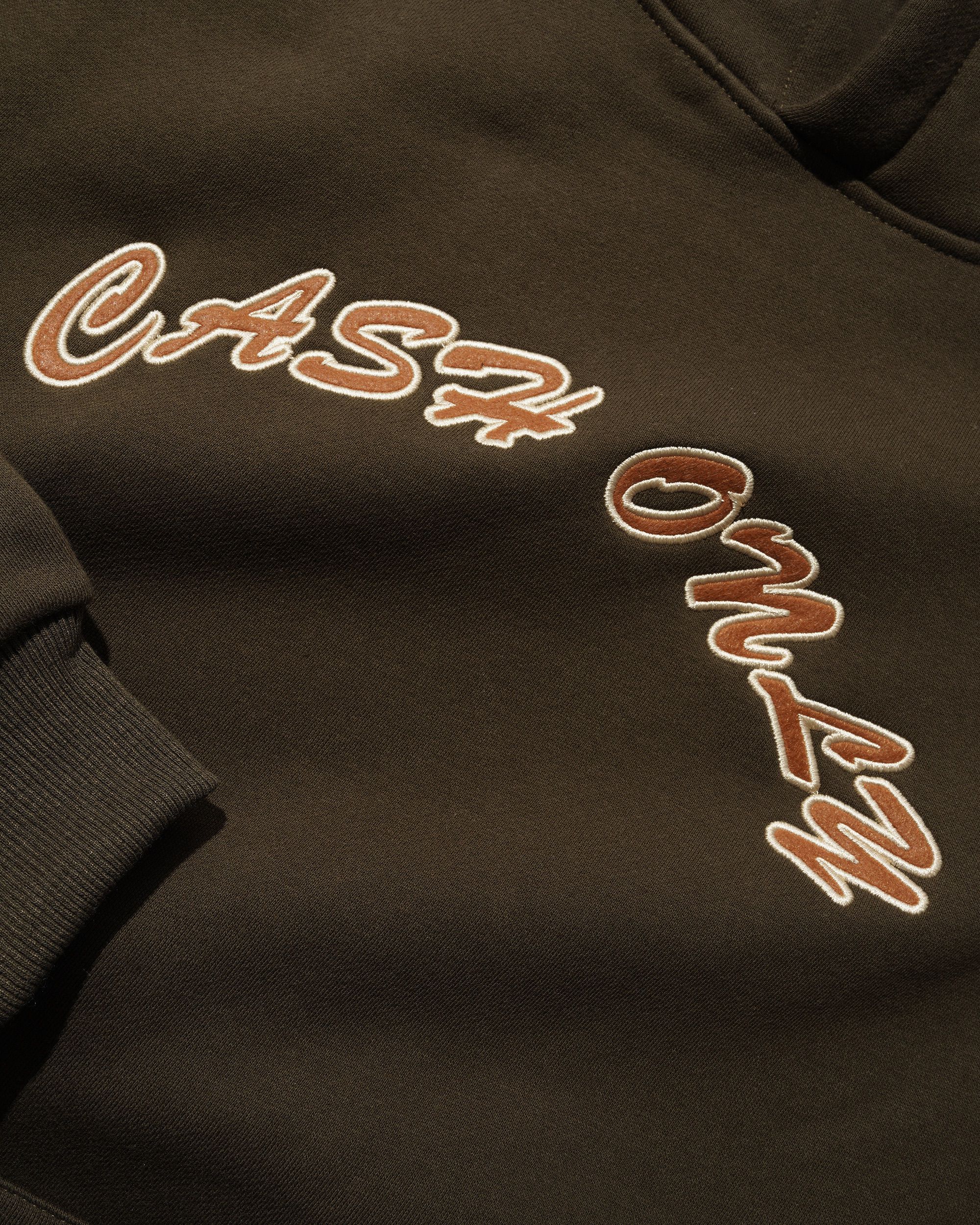 Felt Applique Logo Pullover Hood, Brown - Image 2