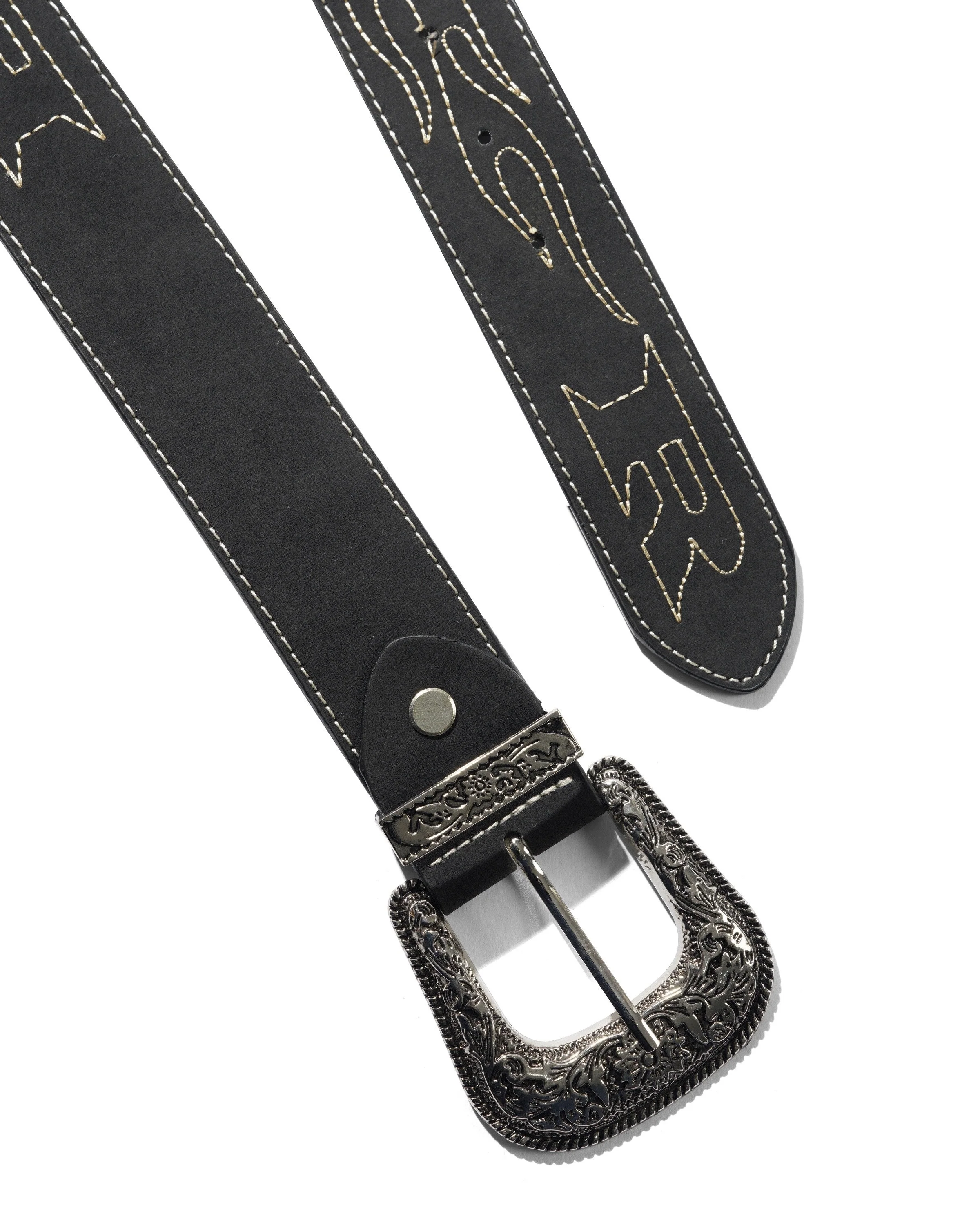 Flame Stitch Belt, Black - Image 2