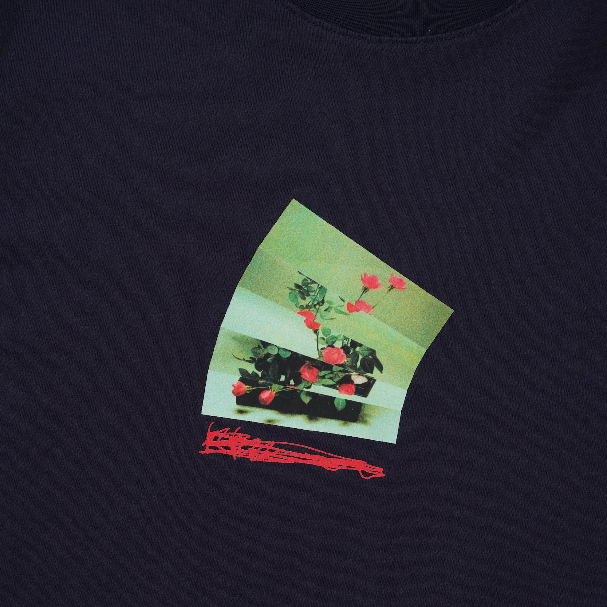 Flowers Tee, Navy - Image 2