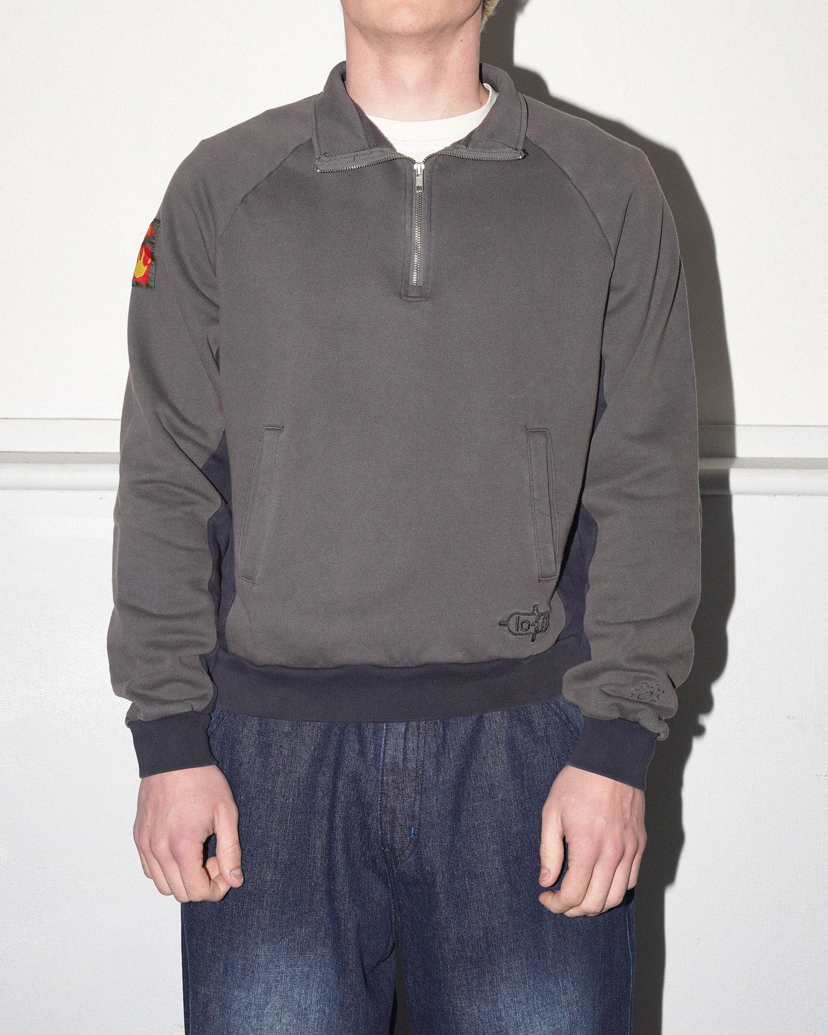 Fragment 1/4 Zip Sweater, Navy - Image 7
