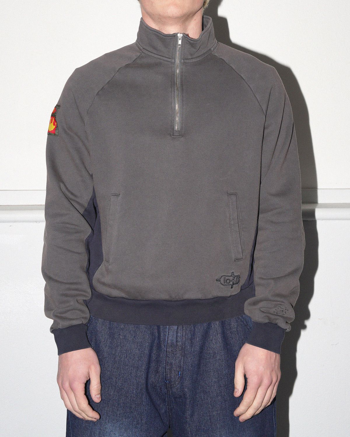 Fragment 1/4 Zip Sweater, Navy - Image 9