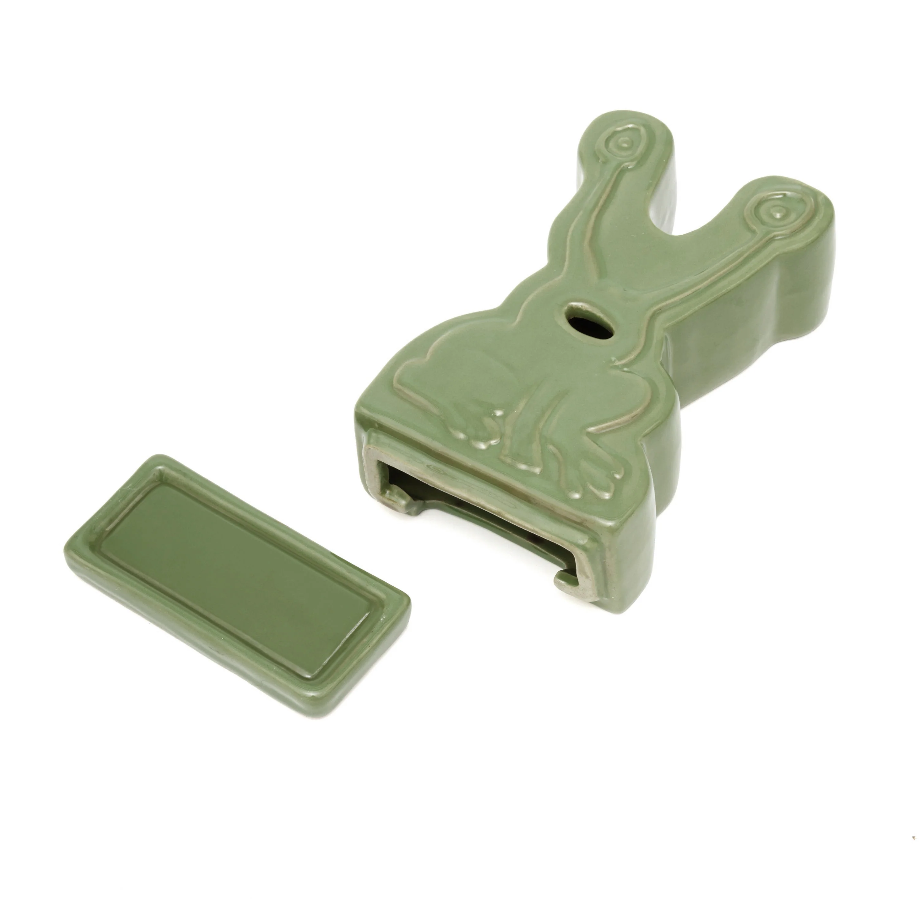 Frog Ceramic Incense Holder, Light Green - Image 2