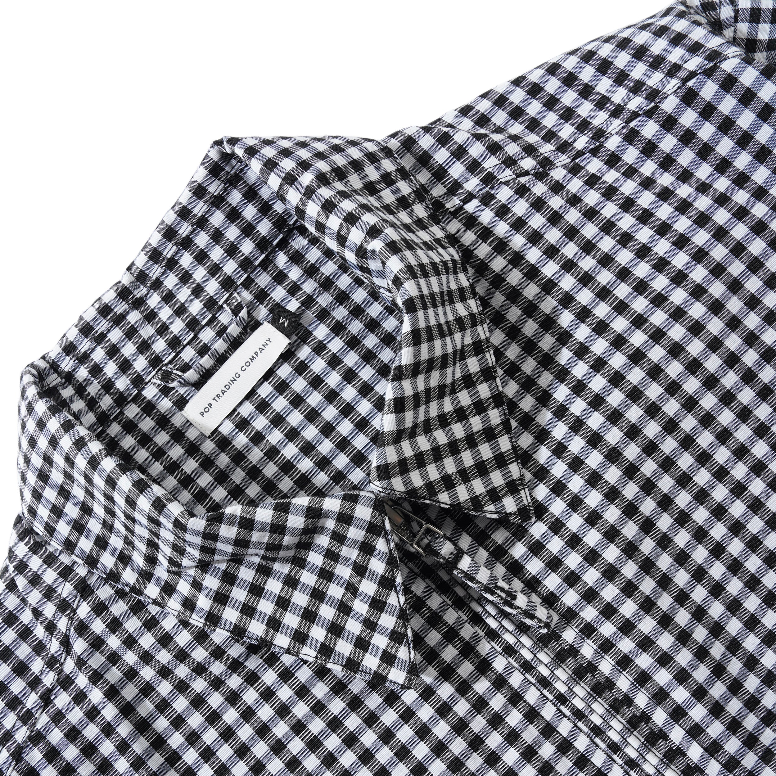 Gingham Boxer Overshirt, Black / Off White - Image 2
