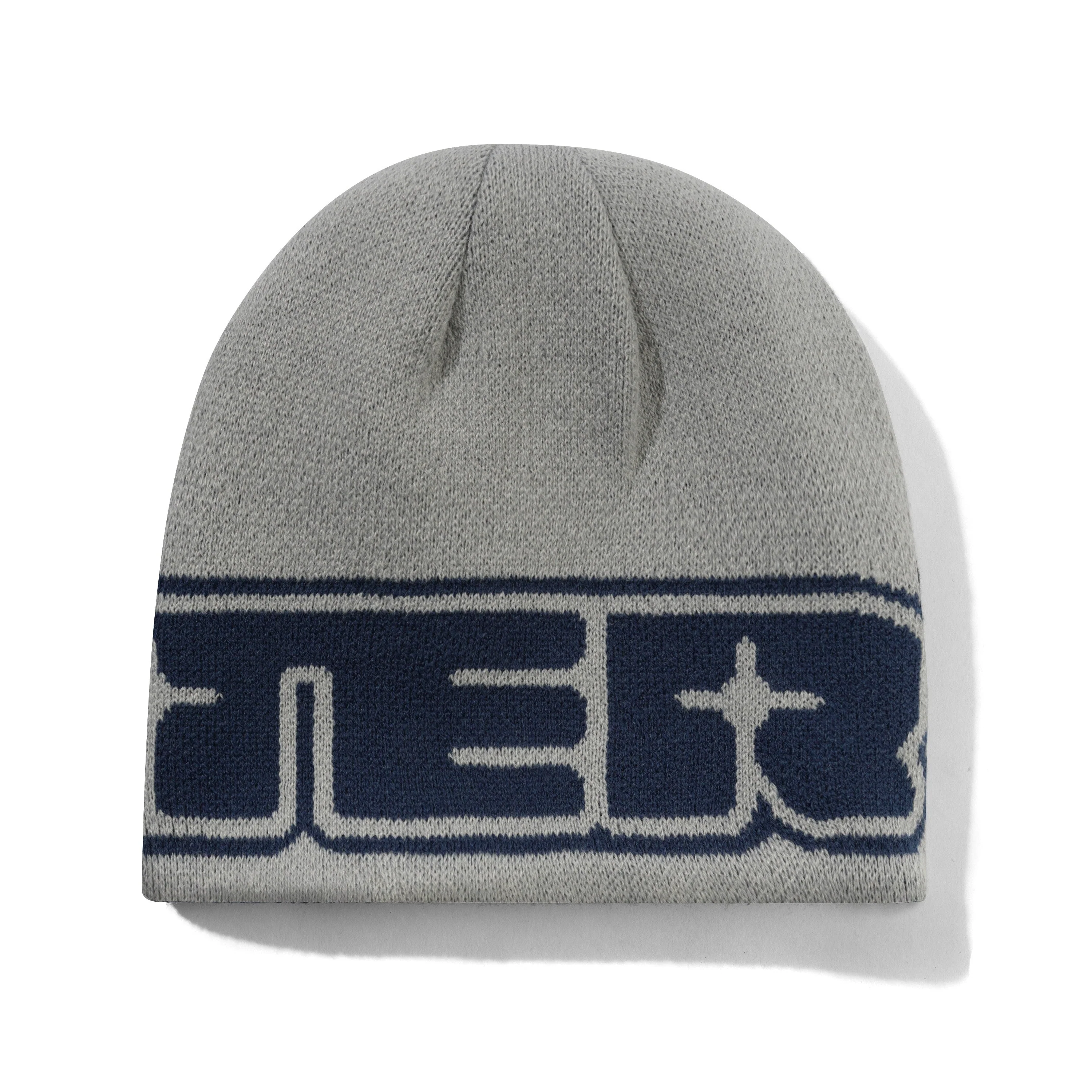 Glint Reversible Skully Beanie, Navy / Grey - Image 2