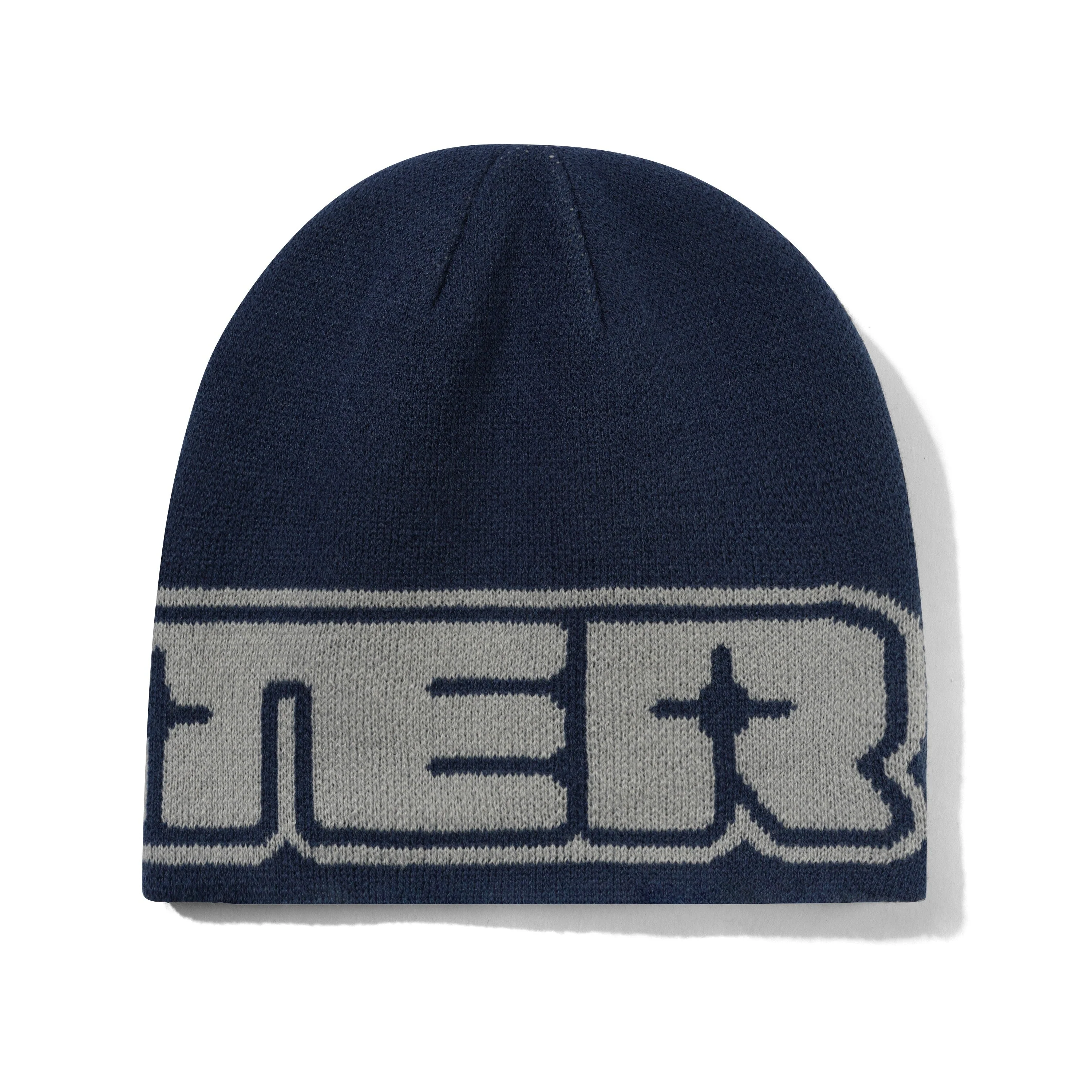 Glint Reversible Skully Beanie, Navy / Grey - Image 3