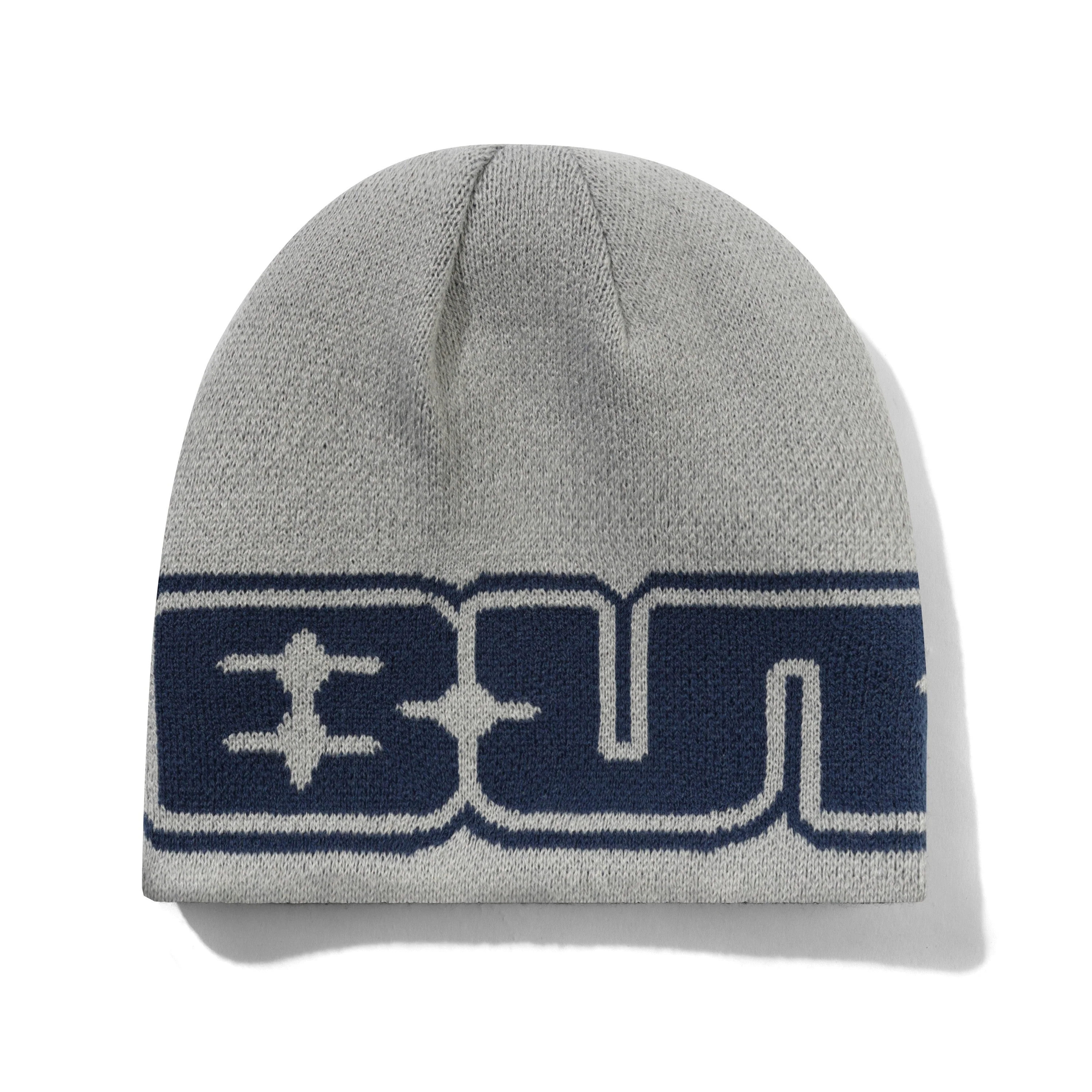 Glint Reversible Skully Beanie, Navy / Grey - Image 4
