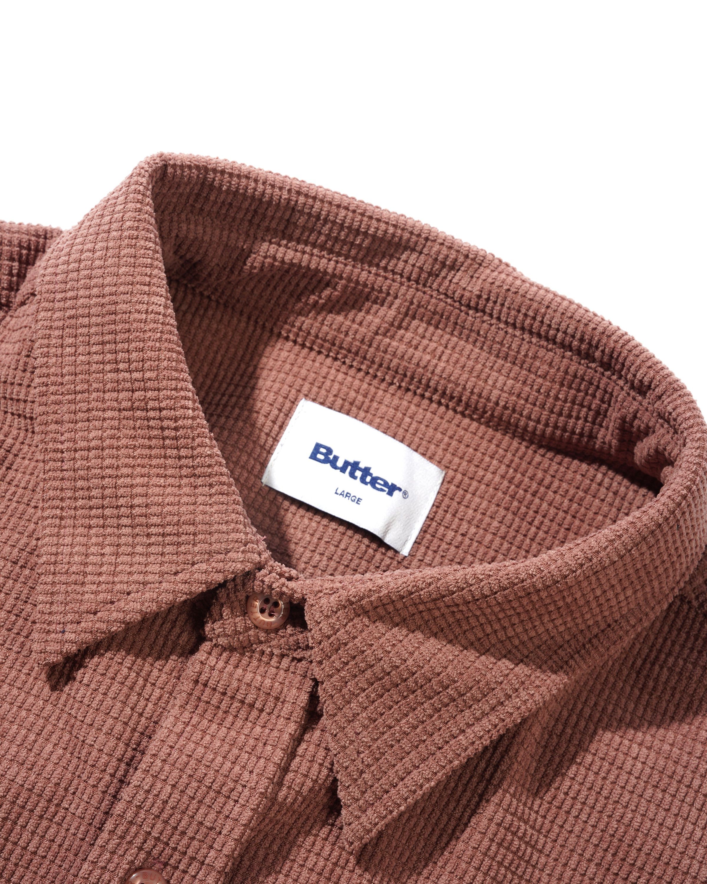 Grid Cord Overshirt, Brick - Image 3