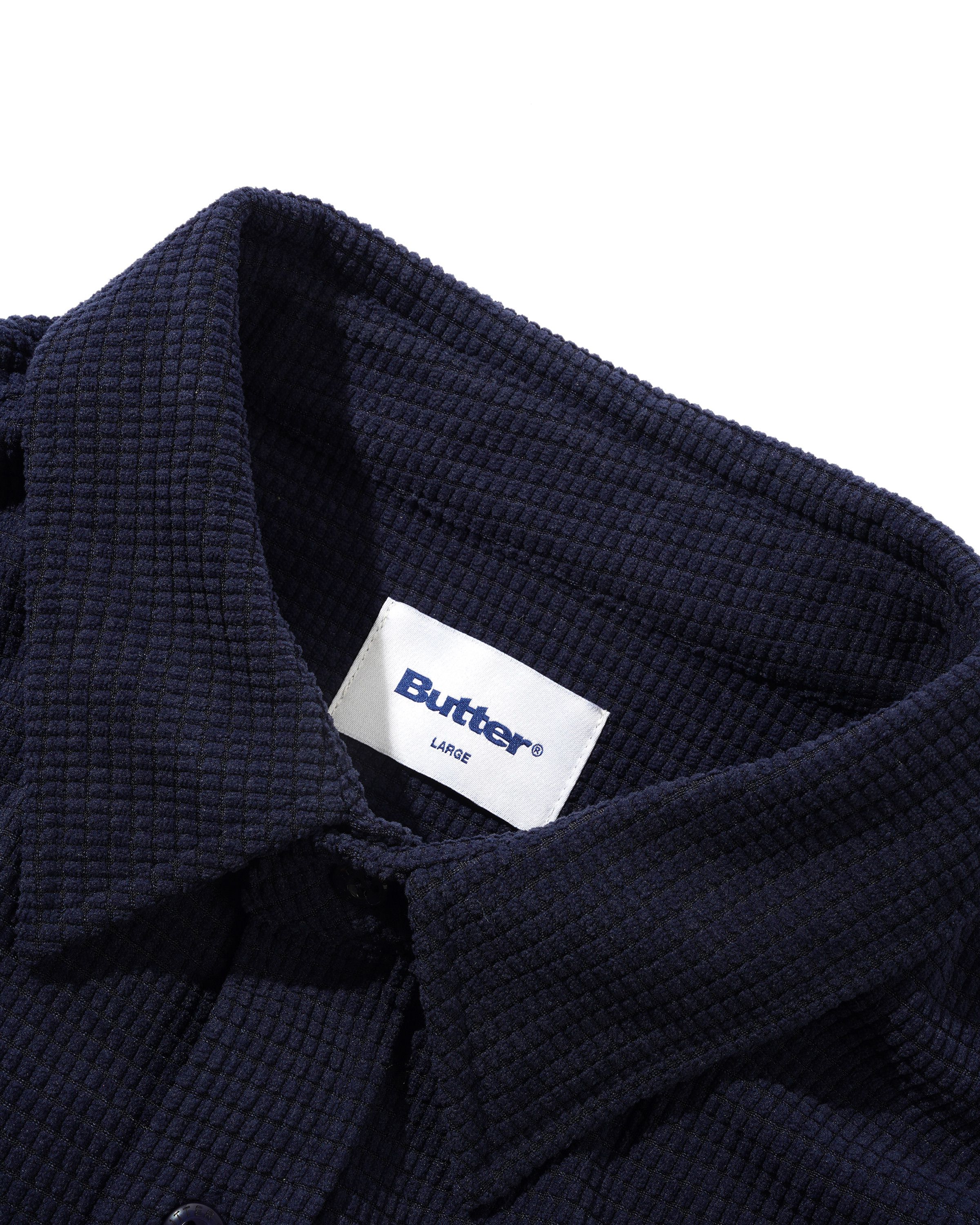 Grid Cord Overshirt, Navy - Image 4