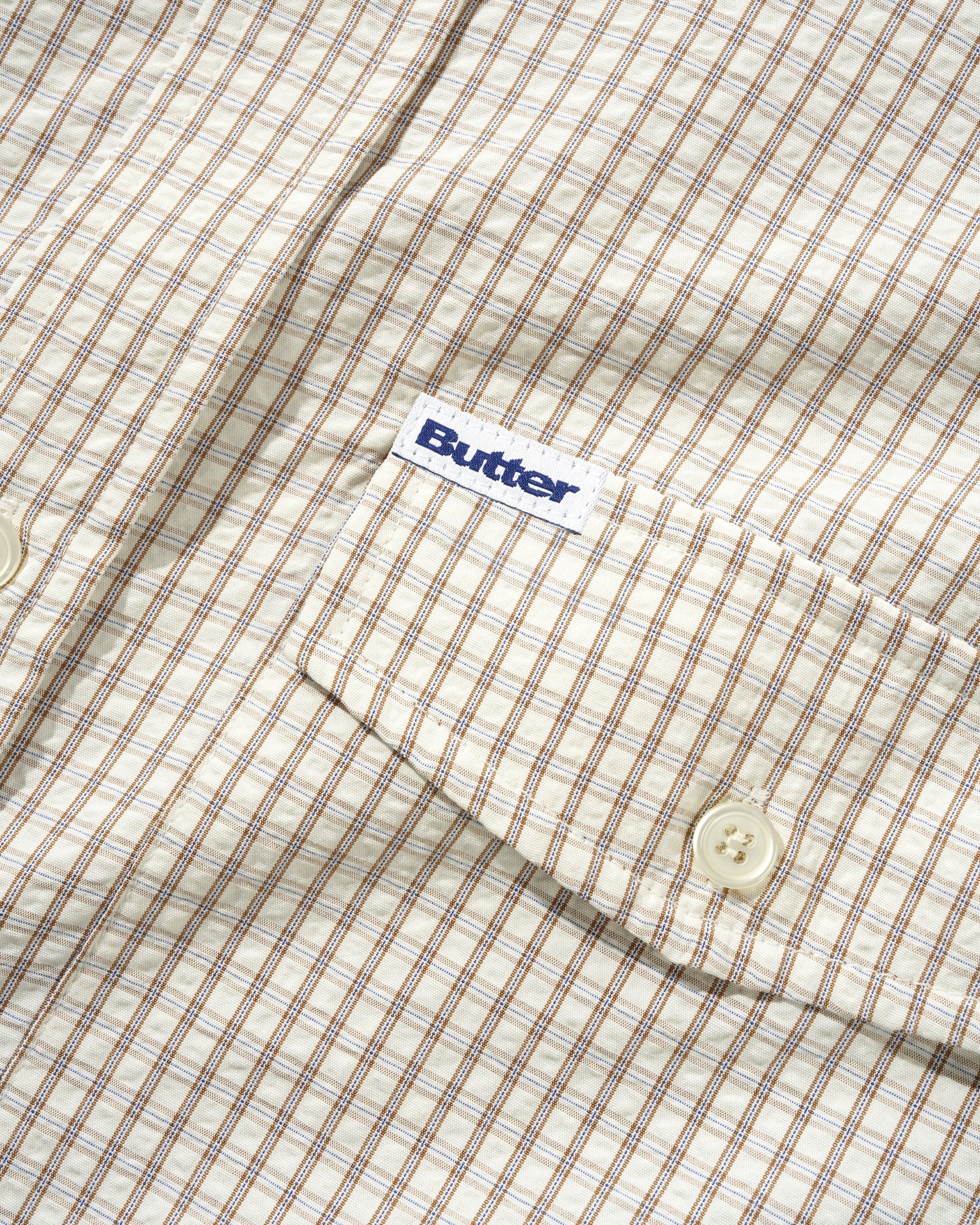 Grid S/S Shirt, Beige - Image 2