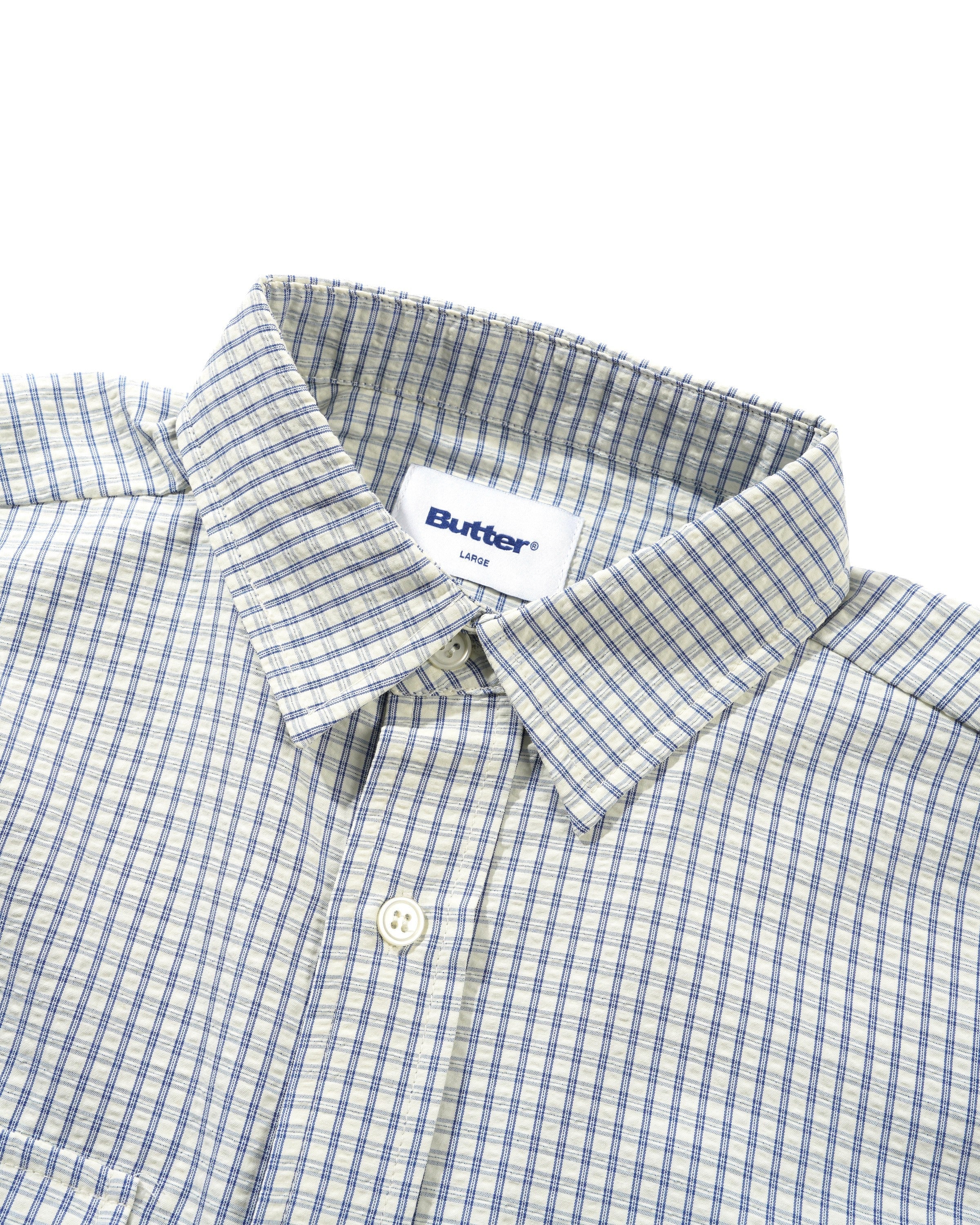 Grid S/S Shirt, Blue - Image 3