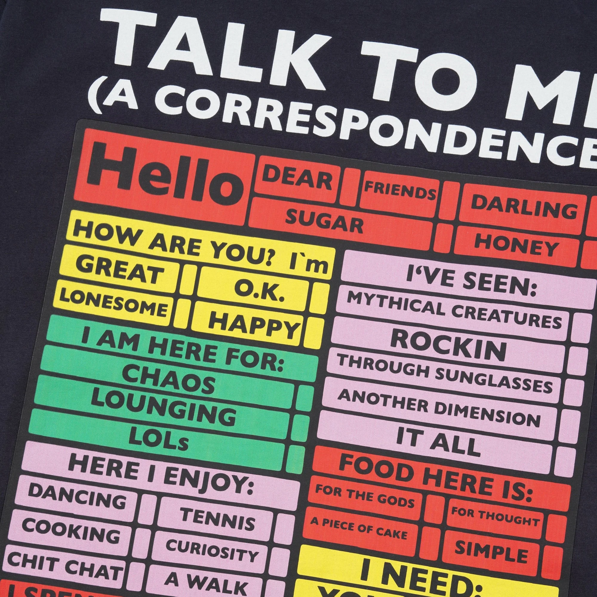 Hello How Are You Tee, Navy Blue - Image 4