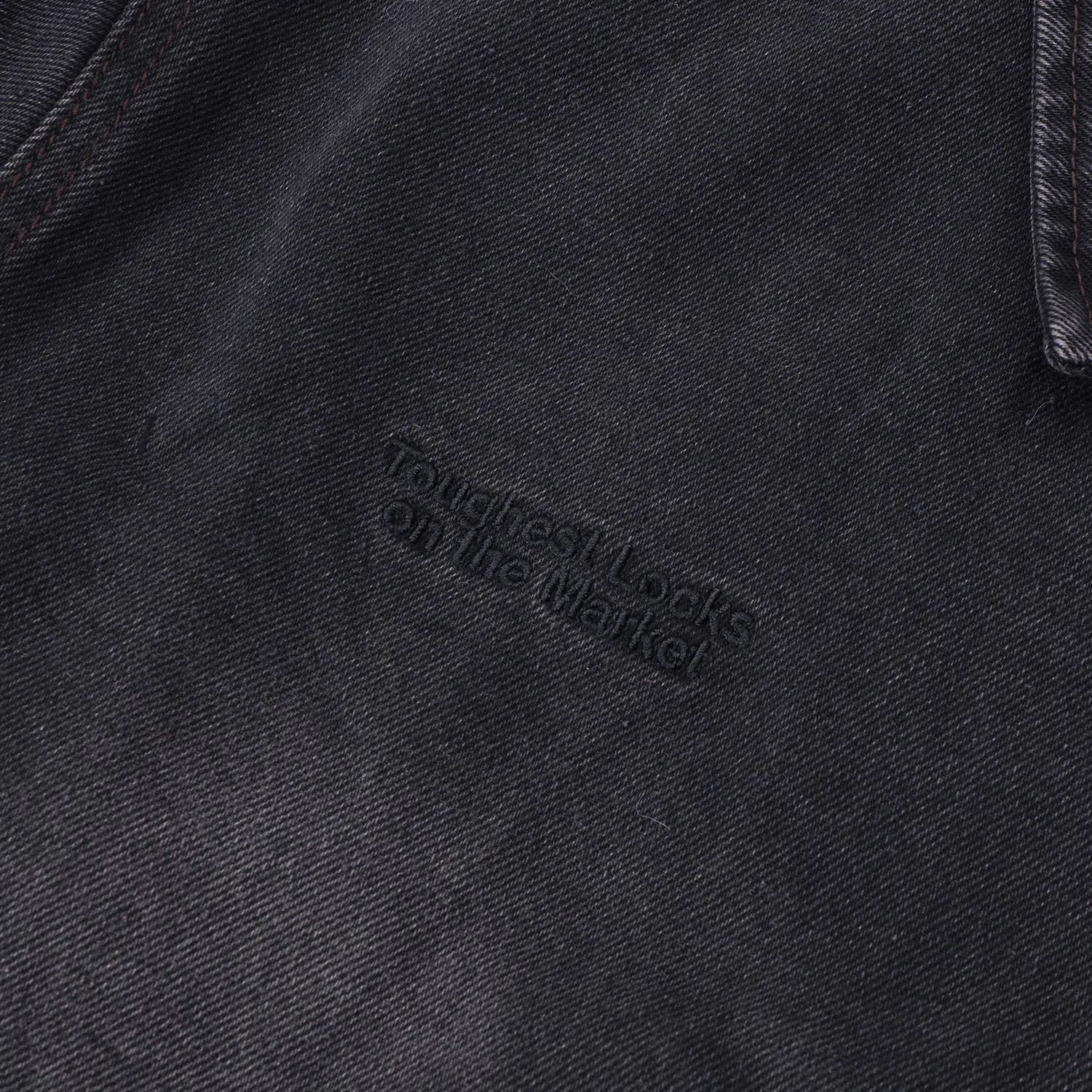 Hercu~locks Recycled Denim Freight Jacket, Washed Black - Image 4