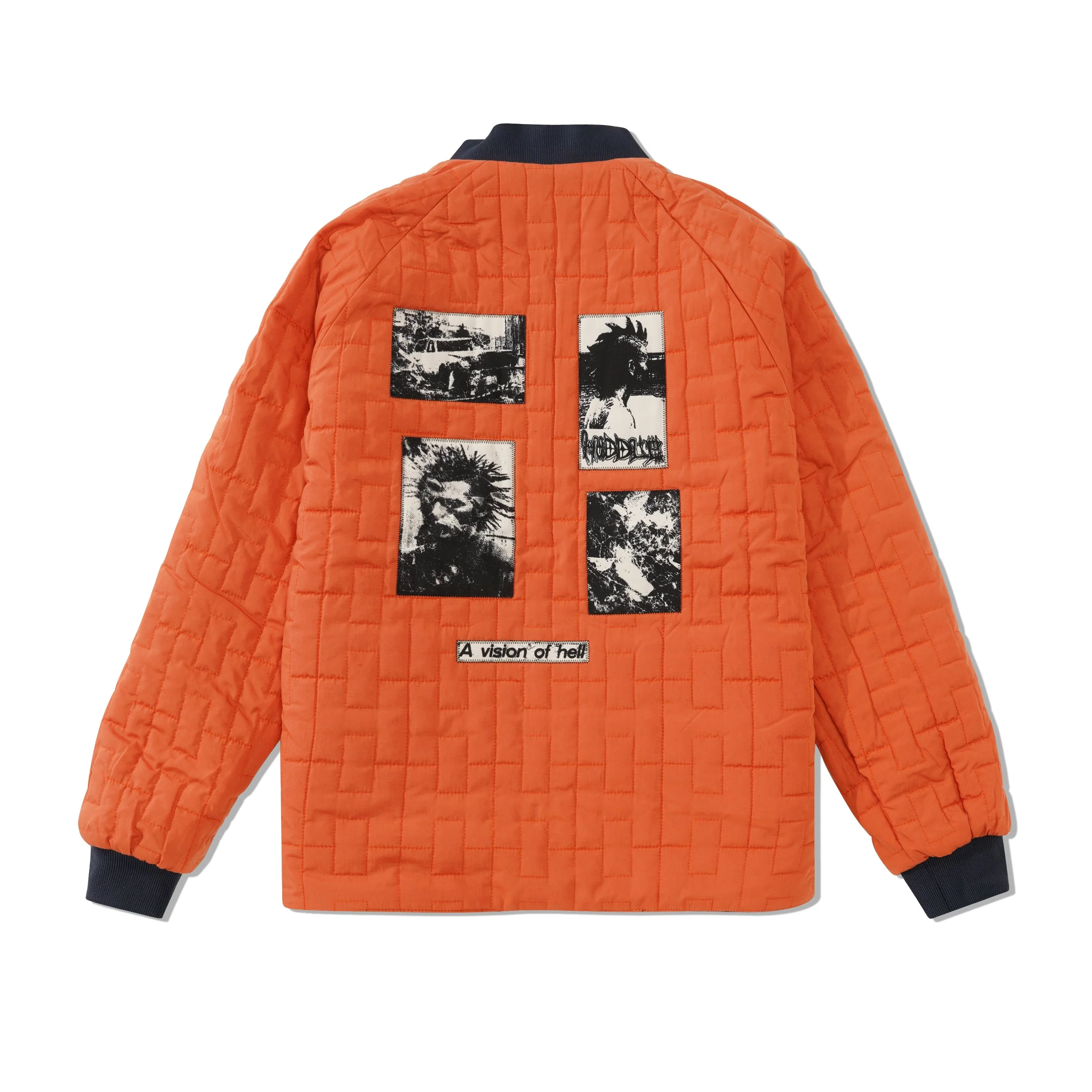 Hoddle Reversible Bomber Jacket, Navy / Orange - Image 4