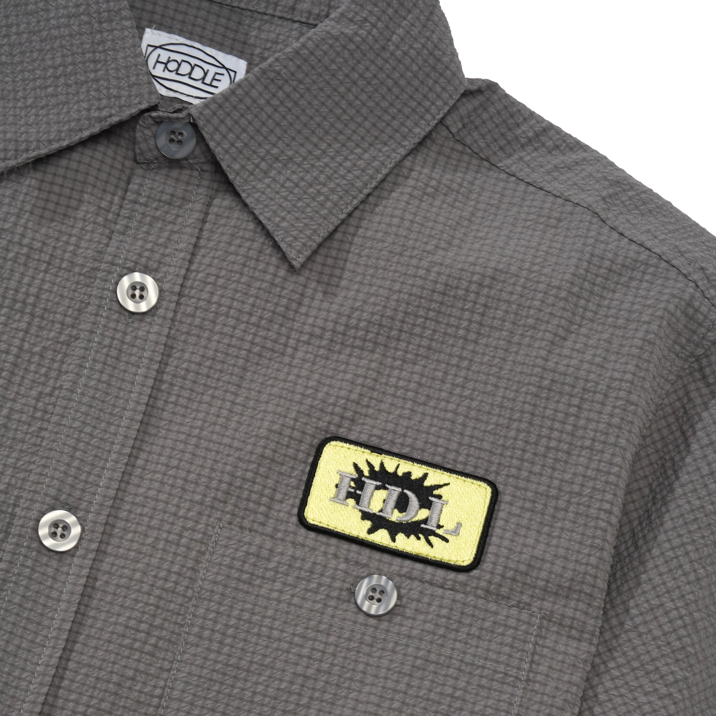 Hoddle Seersucker S/S Shirt, Grey - Image 2