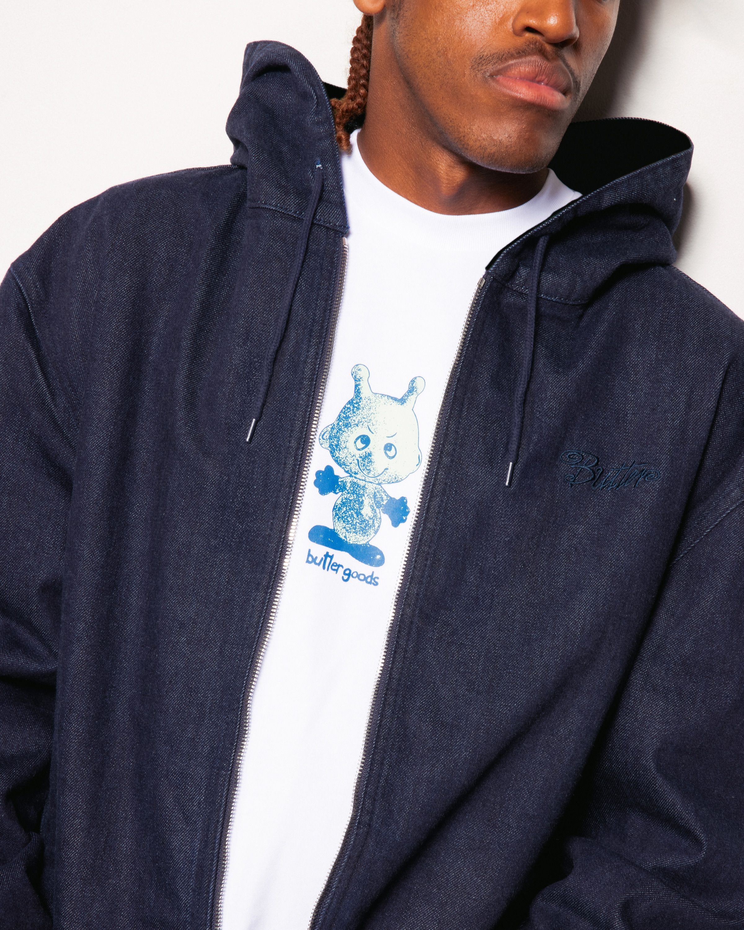 Hooded Work Jacket, Rinsed Indigo - Image 5