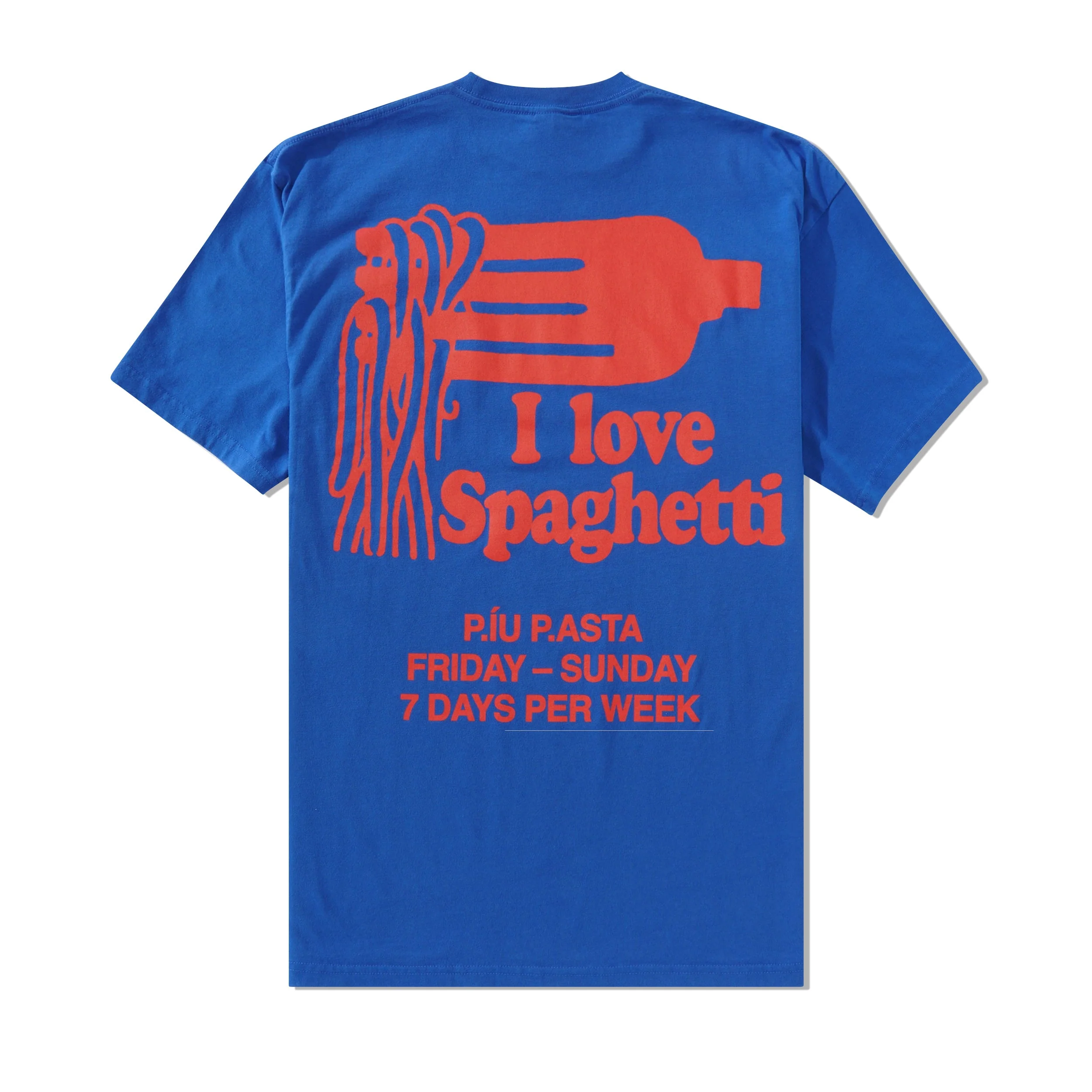 I Love Spaghetti II Tee, Bright Blue - Image 2