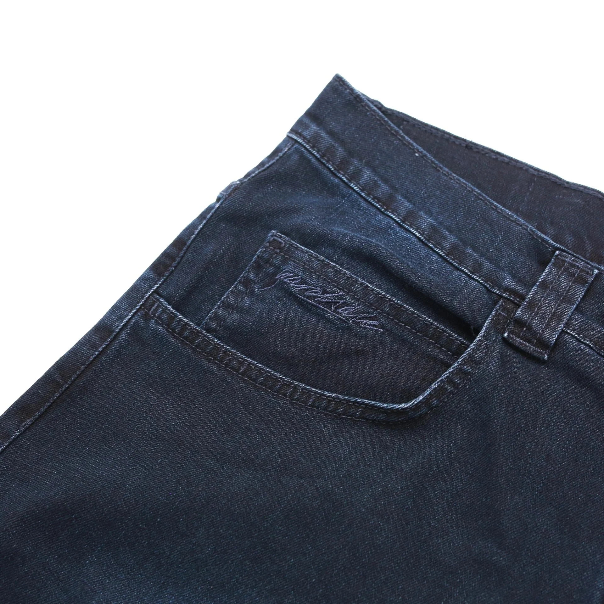 Ivory Slub Denim Jean, Dark Denim - Image 2
