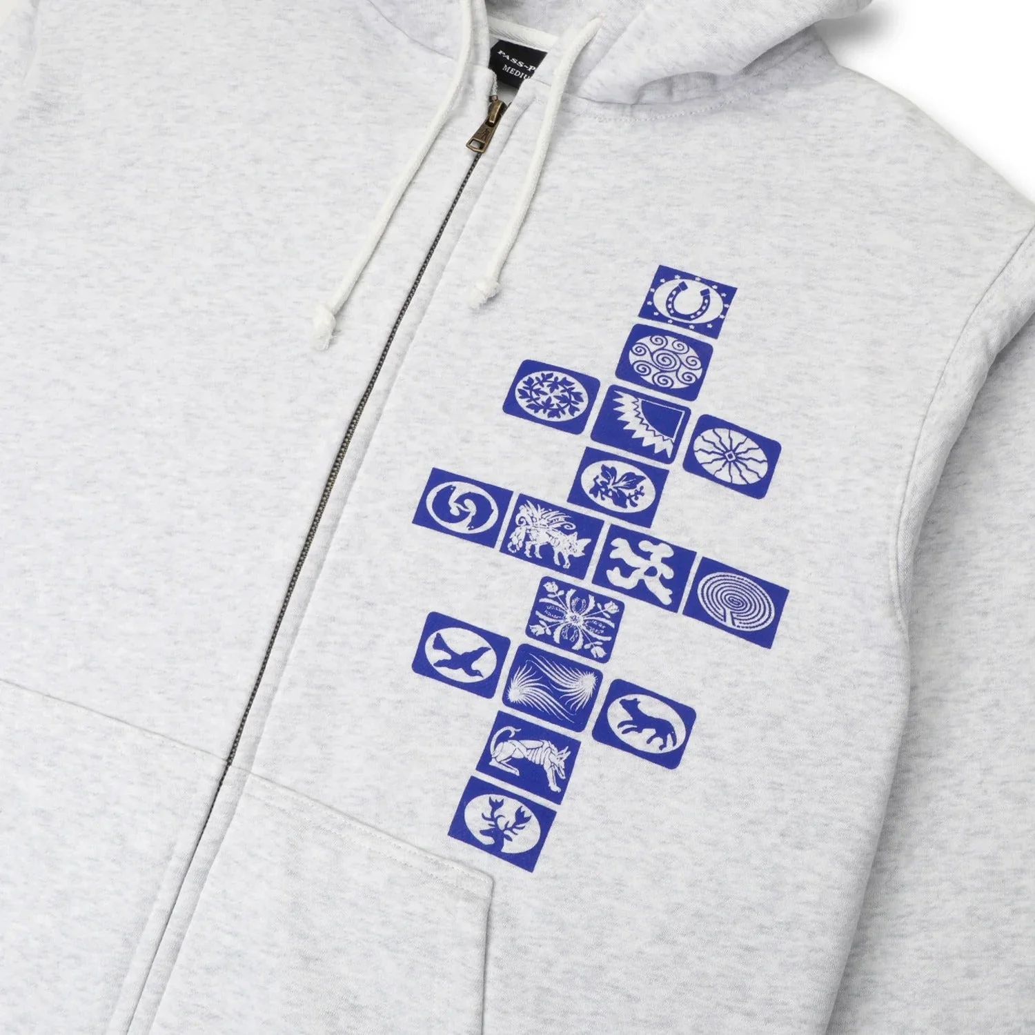 Kollaasi Zip-Thru Pullover Hood, White Marle - Image 2