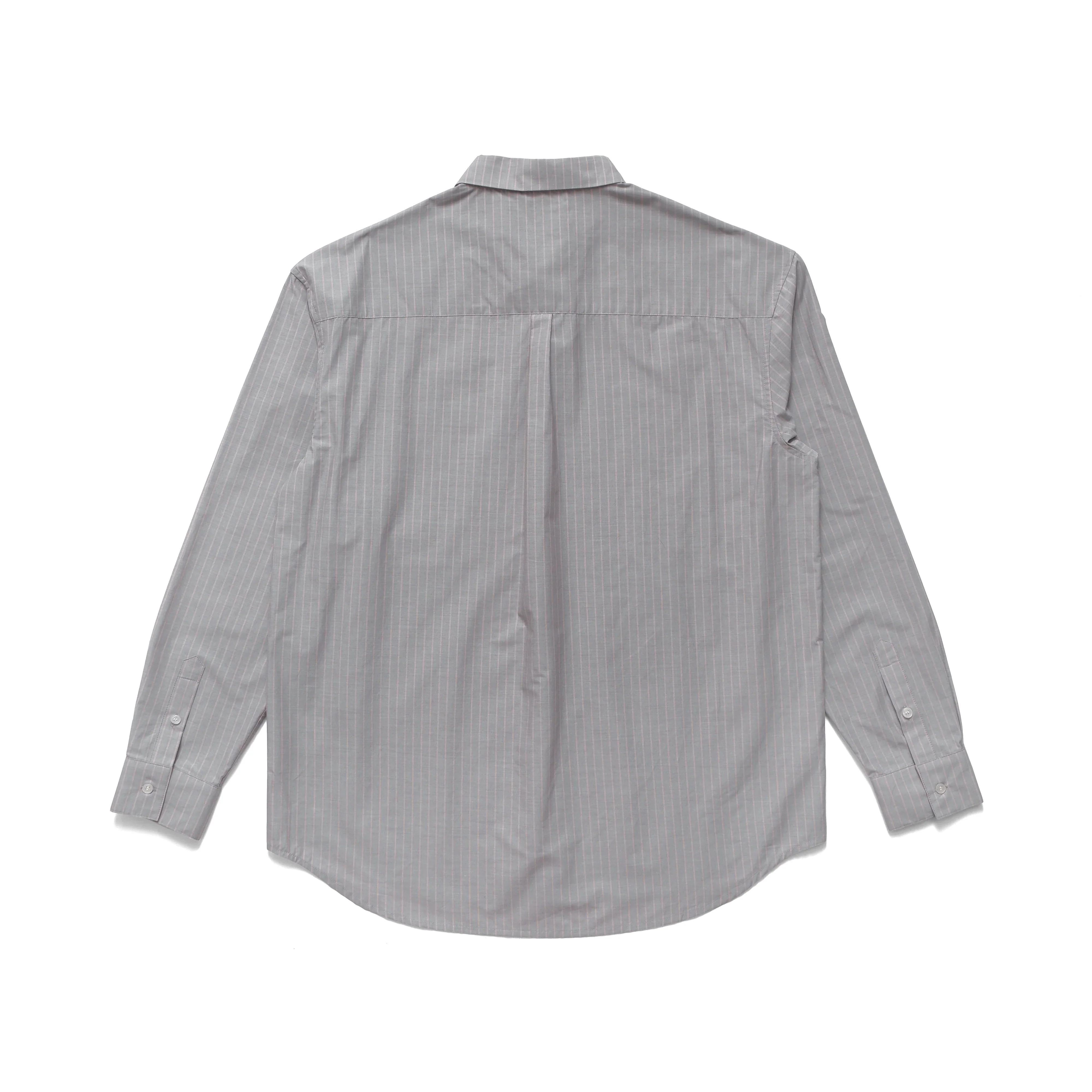 L/S Button Up Shirt, Grey / Peach - Image 2