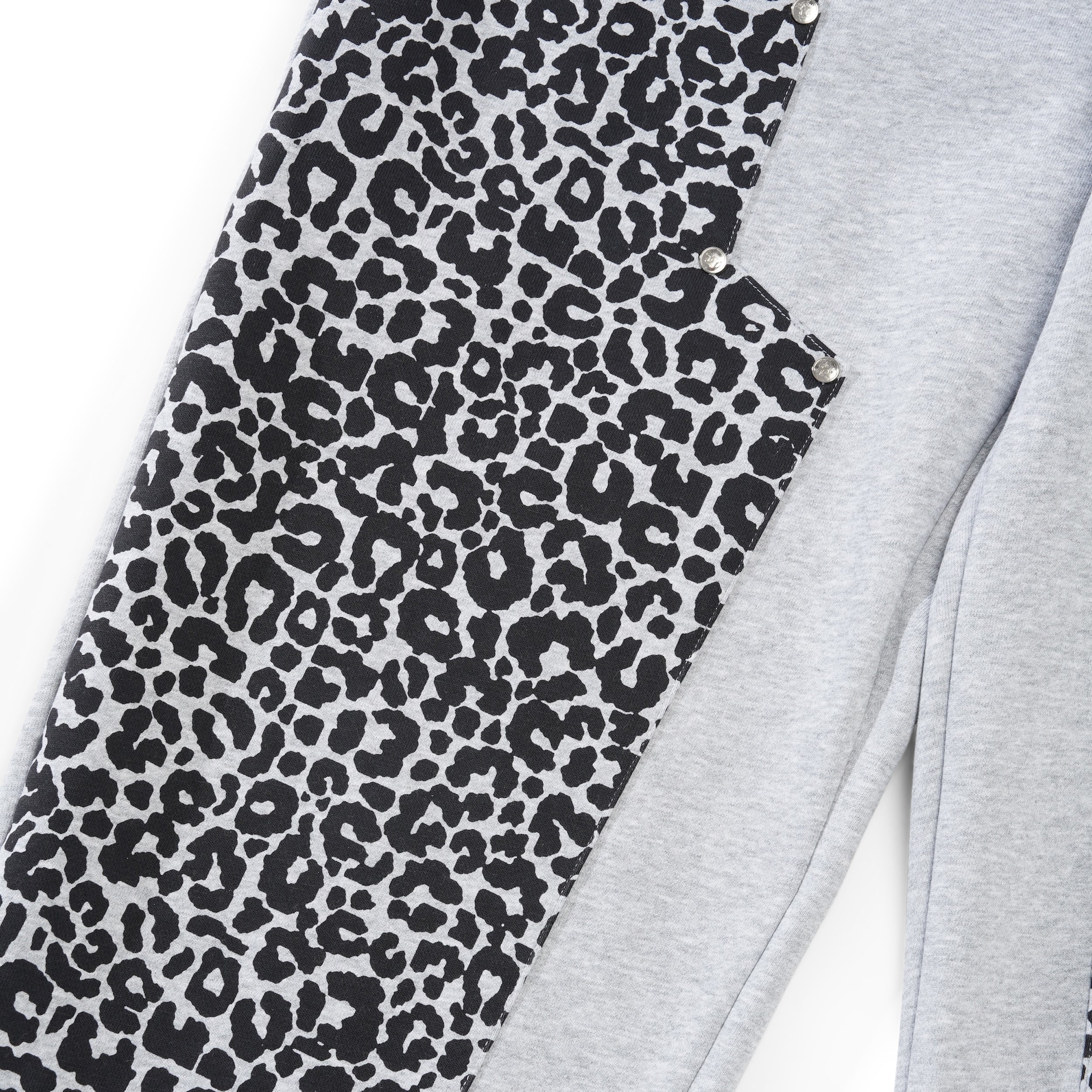 Leopard Double Knee Sweatpants, Grey - Image 2