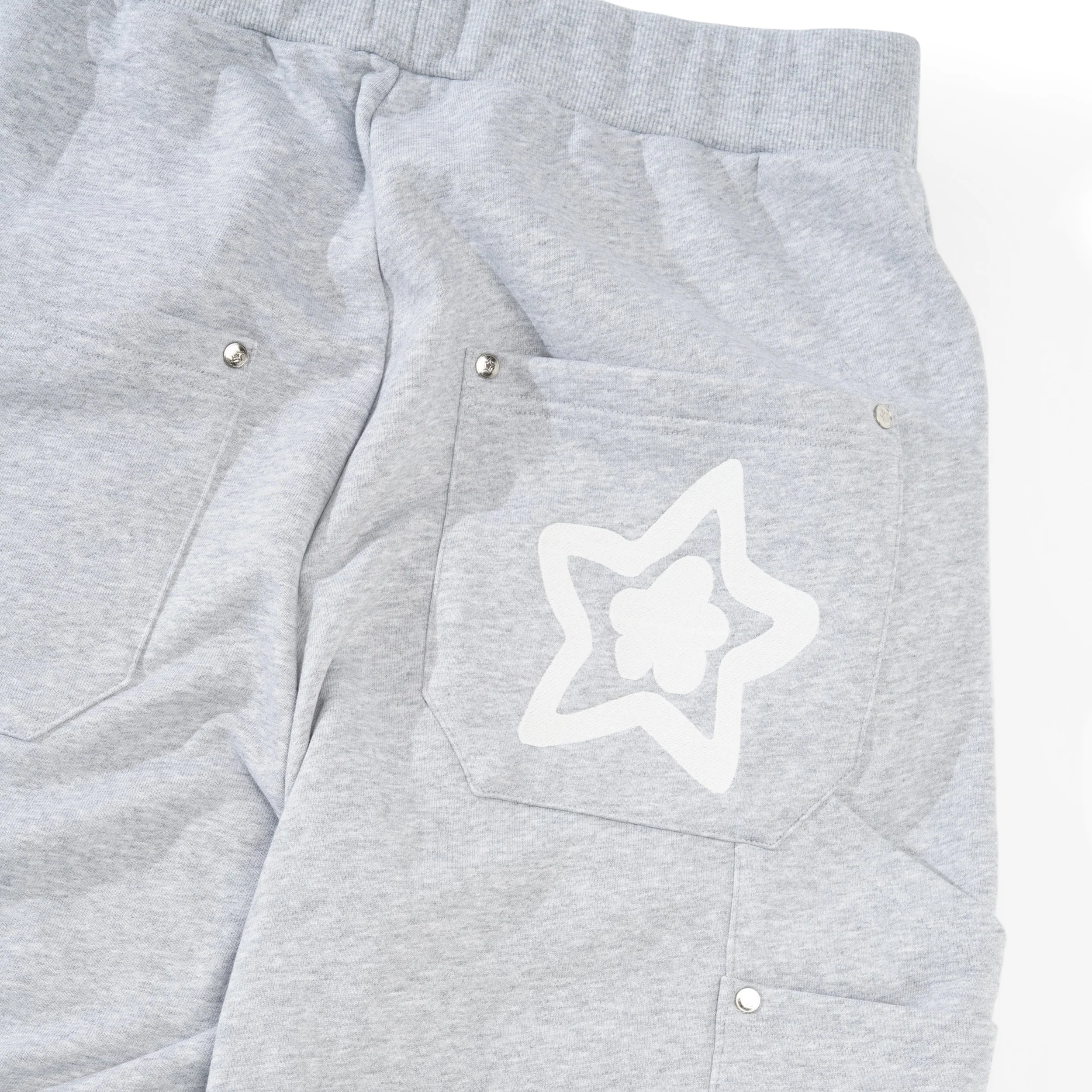 Leopard Double Knee Sweatpants, Grey - Image 4