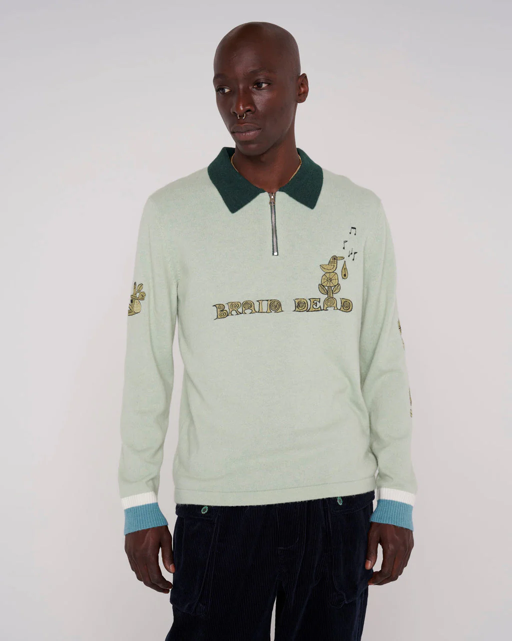 Lex Half Zip Sweater, Mint - Image 4